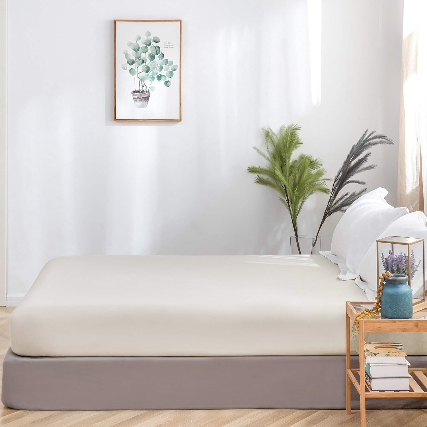 AYSW Fitted Sheet 160x200 cm with 30cm Pocket Beige in Microfibre 5