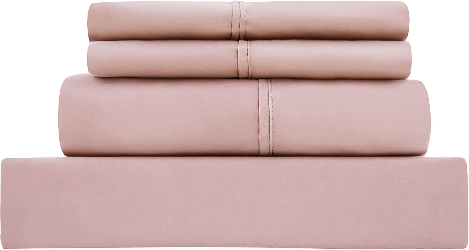 AYSW Soft Bed Sheet Set 4 Pieces Double Brushed Microfiber Fade Resistant Easy Care Full Pink 8