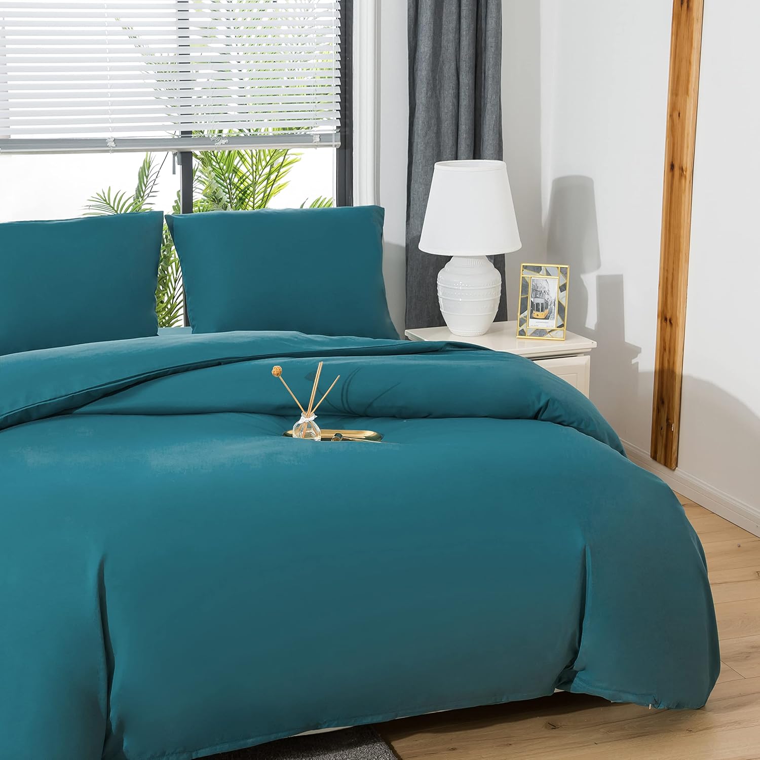 AYSW Duvet Cover Set 200x200cm+2 pillowcases 65x65cm Blue Lake Bedding Set 2 Person Adult in Microfiber 2
