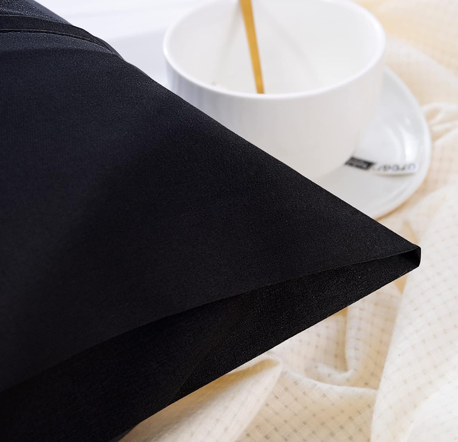 AYSW Pillowcases Set of 2 Bed Pillow Cover Brushed Microfiber Envelope Closure King Size 20"x40" Black Soft and Cozy Easy Care 3