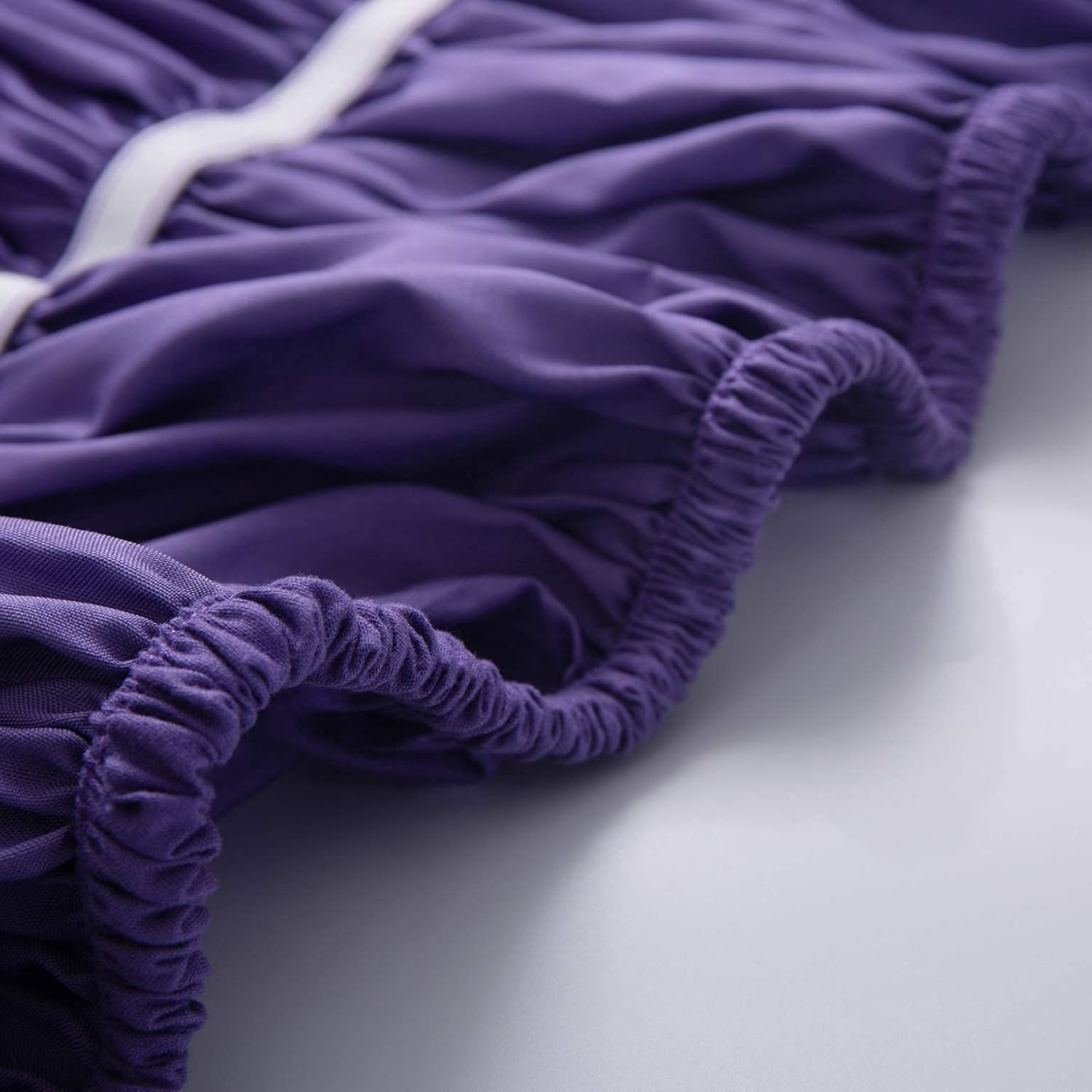 AYSW Wrap Around Bed Skirts 15 Inch Drop with Elastic No Top Cover Dust Ruffles Queen-King Size Purple 4