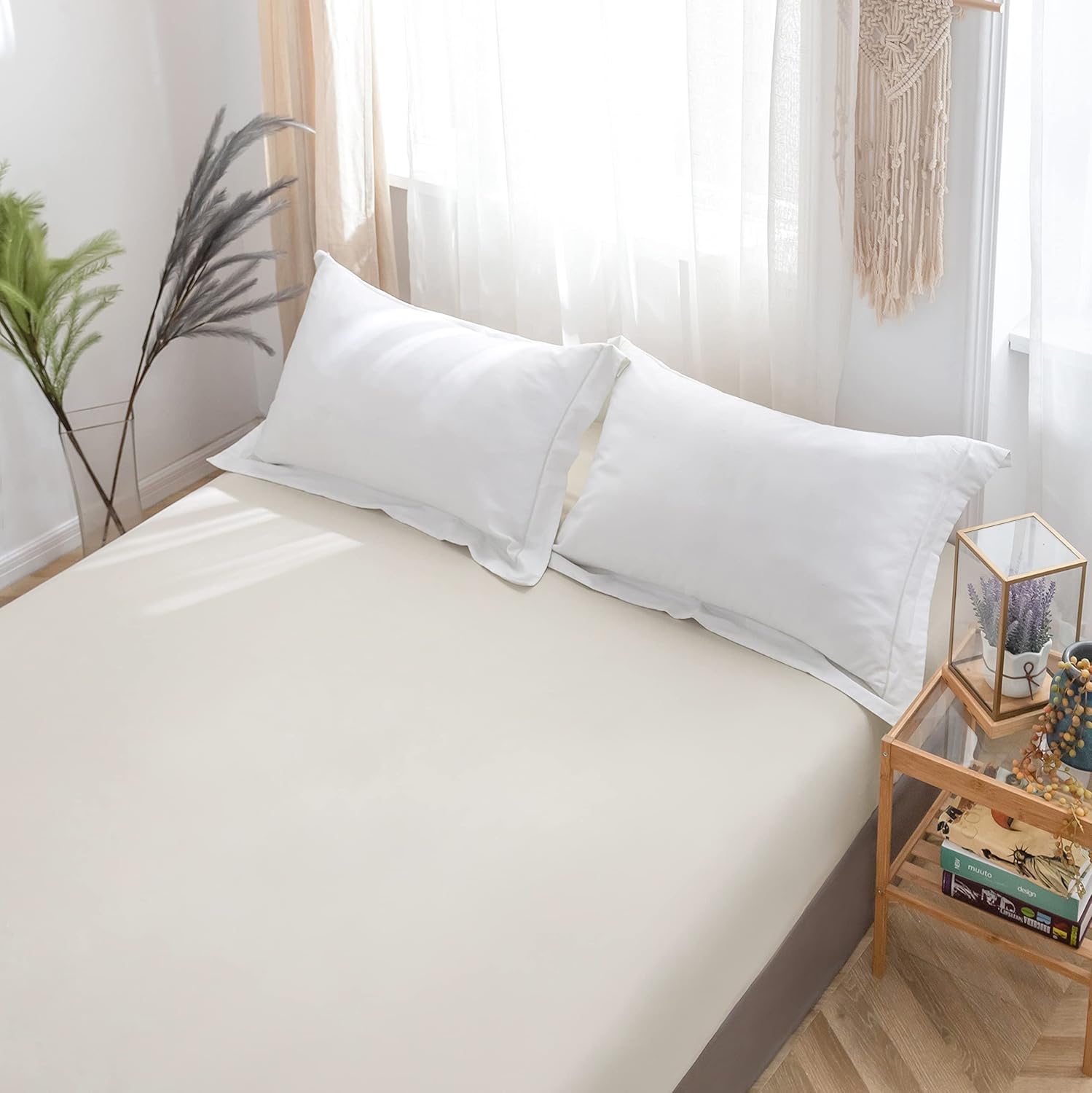 AYSW Fitted Sheet 180x200 cm with 30cm Pocket Beige in Microfibre 3
