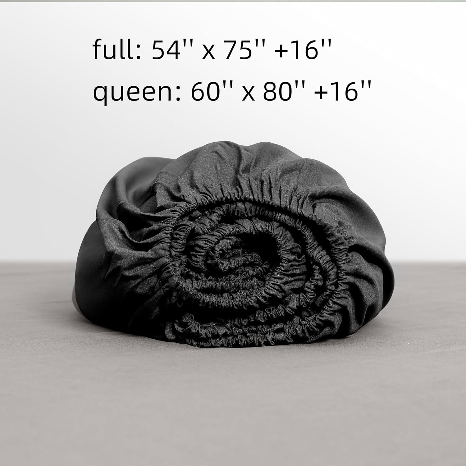 AYSW Fitted Bottom Sheet Queen Black Premium Brushed Microfiber Ultra-Soft Shrink and Fade Resistant Elastic All Around Deep Pocket 6