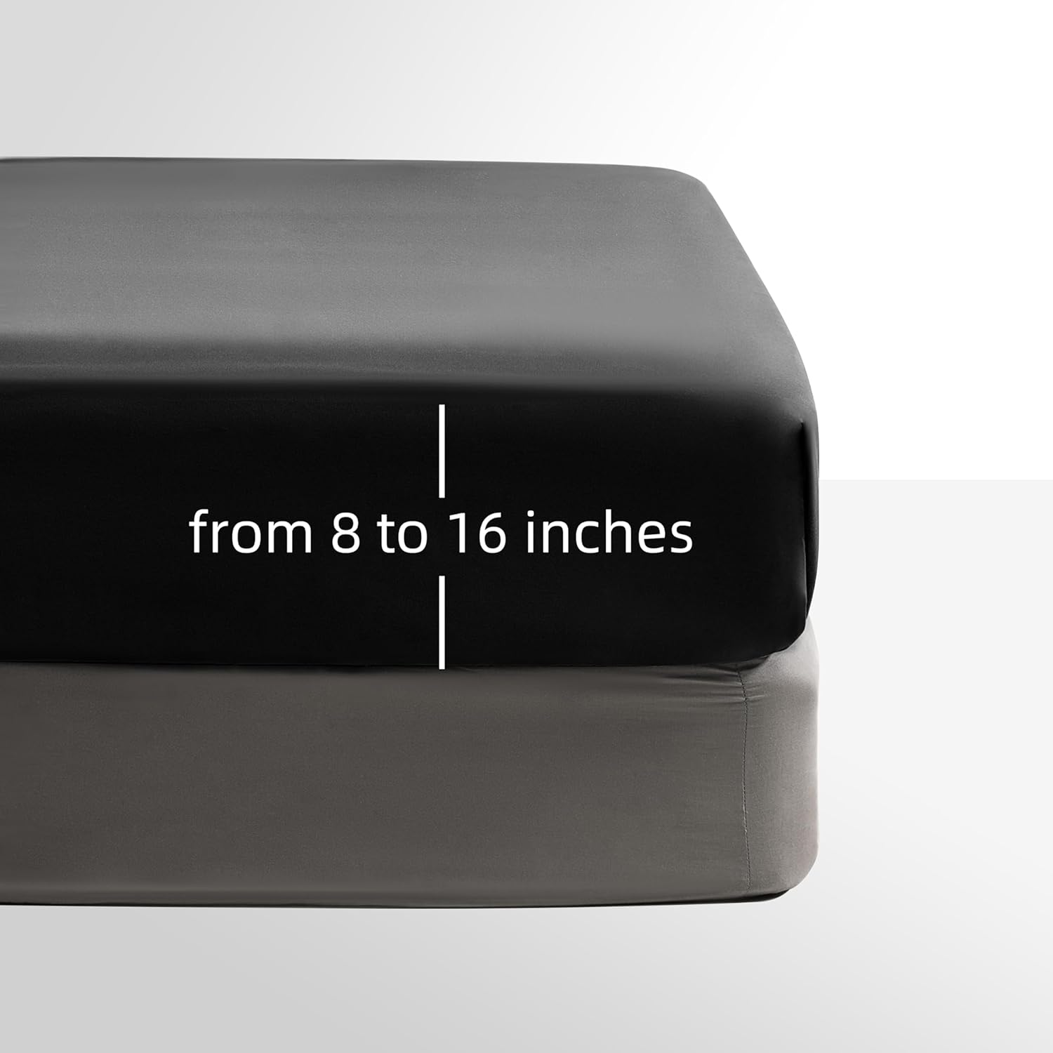 AYSW Fitted Bottom Sheet Queen Black Premium Brushed Microfiber Ultra-Soft Shrink and Fade Resistant Elastic All Around Deep Pocket 4