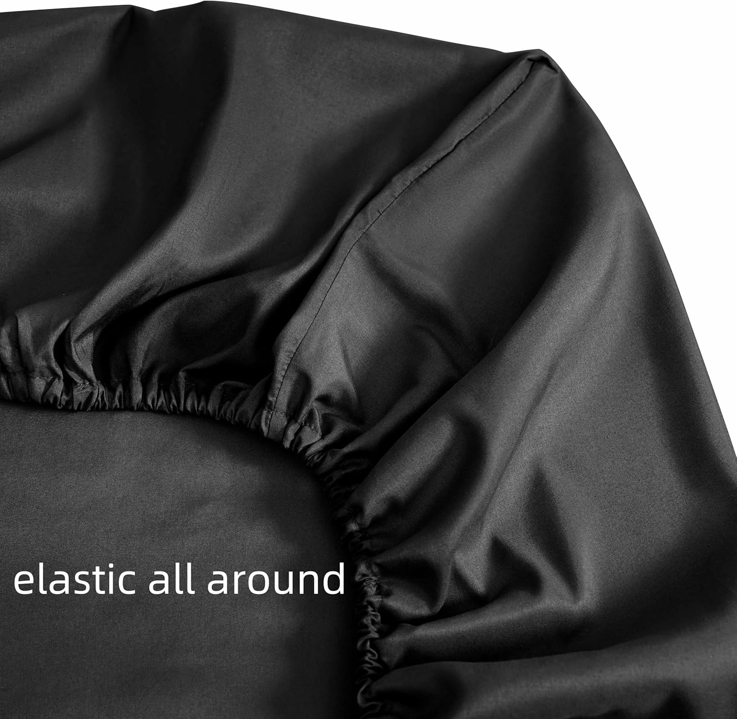 AYSW Fitted Bottom Sheet Queen Black Premium Brushed Microfiber Ultra-Soft Shrink and Fade Resistant Elastic All Around Deep Pocket 5