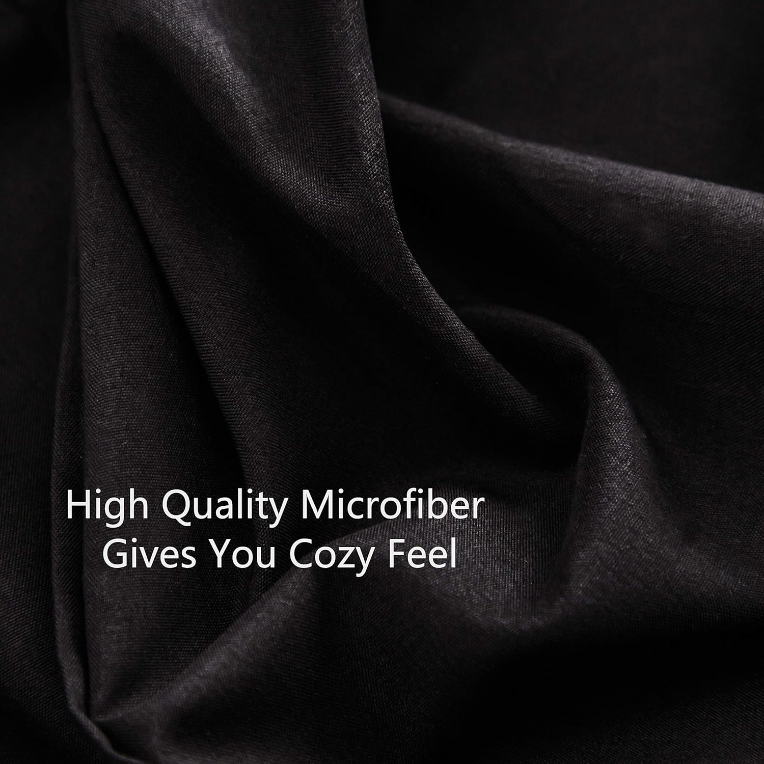 AYSW King Duvet Cover Set 220x230 Quilt Cover with 50x75 Pillowcases Microfiber Bedding Set, Black 2