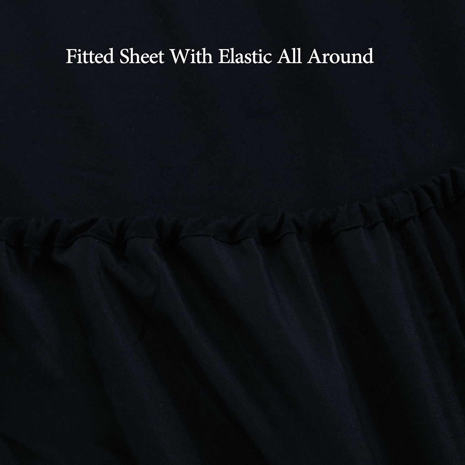 AYSW Fitted Sheet 140x190-200 cm with 30cm Pocket Black in Microfiber 4