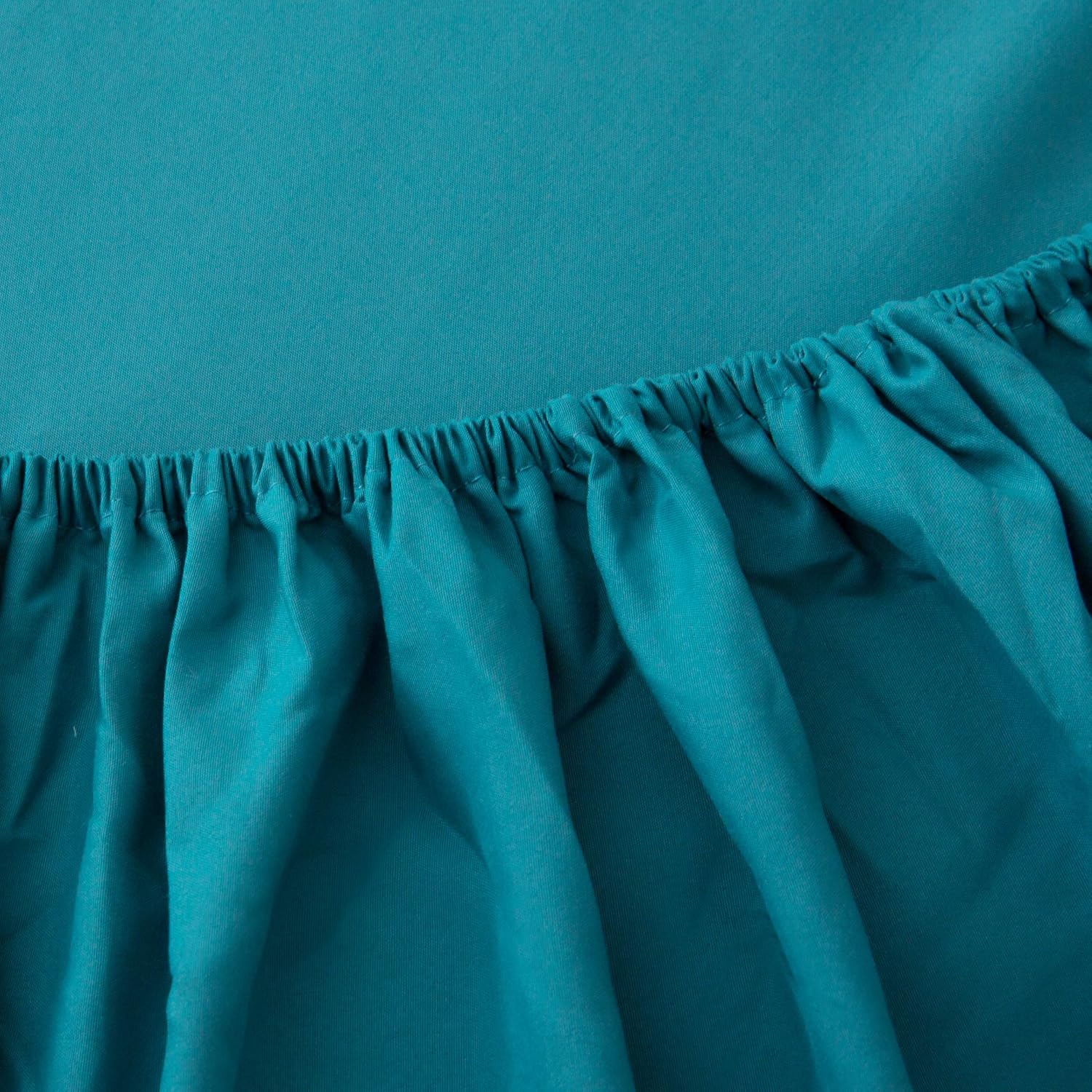 AYSW Fitted Bottom Sheet Full Teal Premium Brushed Microfiber Ultra-Soft Shrink and Fade Resistant Elastic All Around Deep Pocket 5