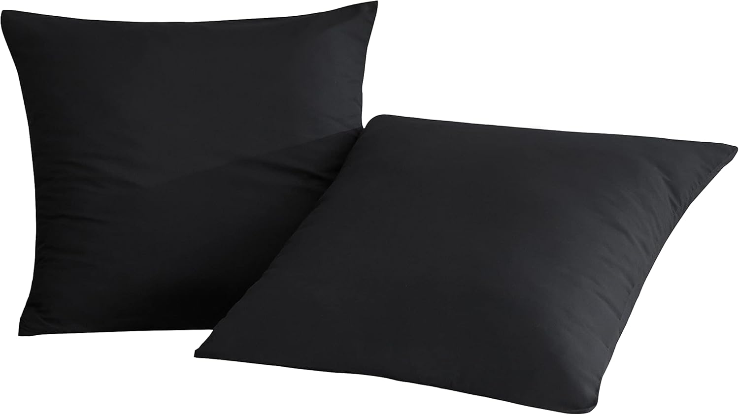 AYSW Set of 2- Pillowcases 65x65cm Black Pillowcase with A Zipper in Microfiber … 2