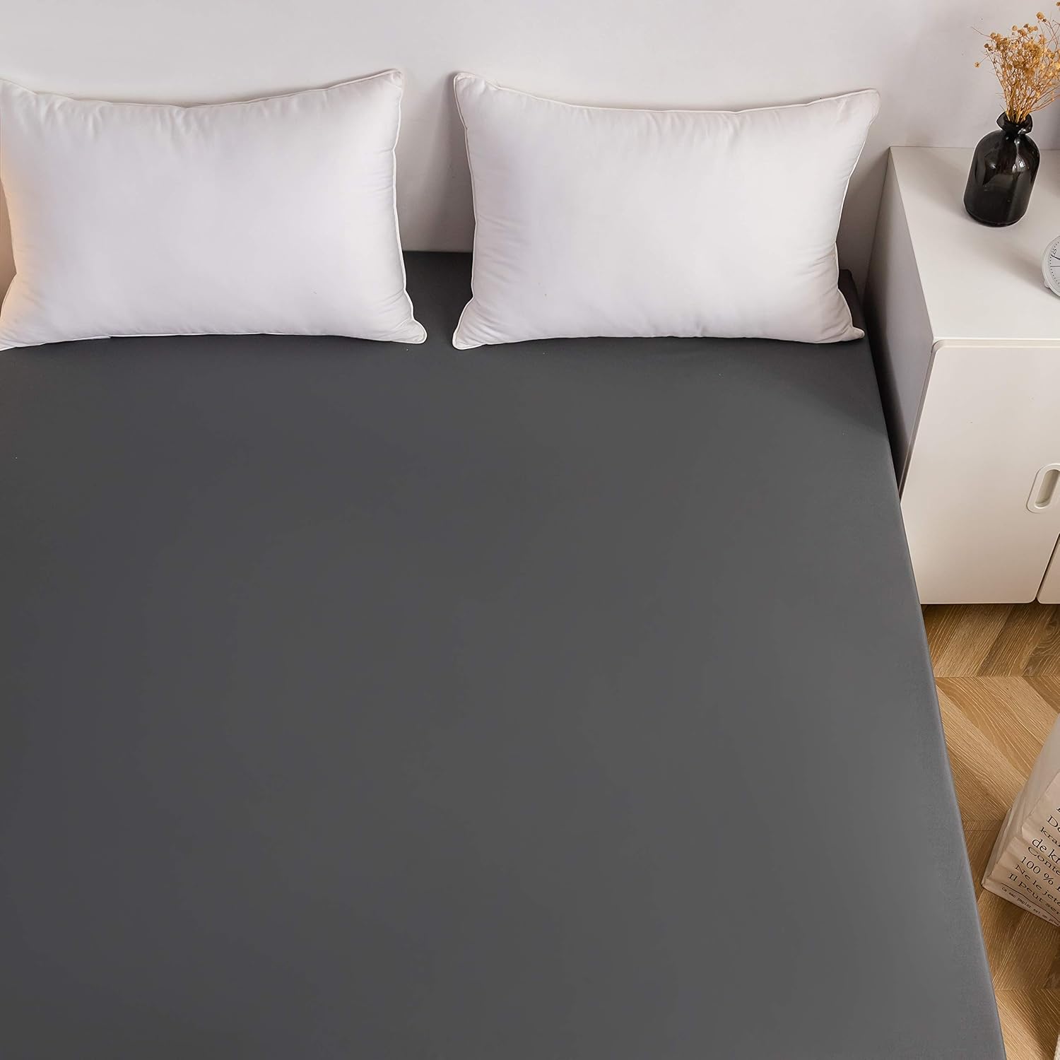 AYSW Fitted Sheet 180x200 cm with 30cm Pocket Grey in Microfiber 3