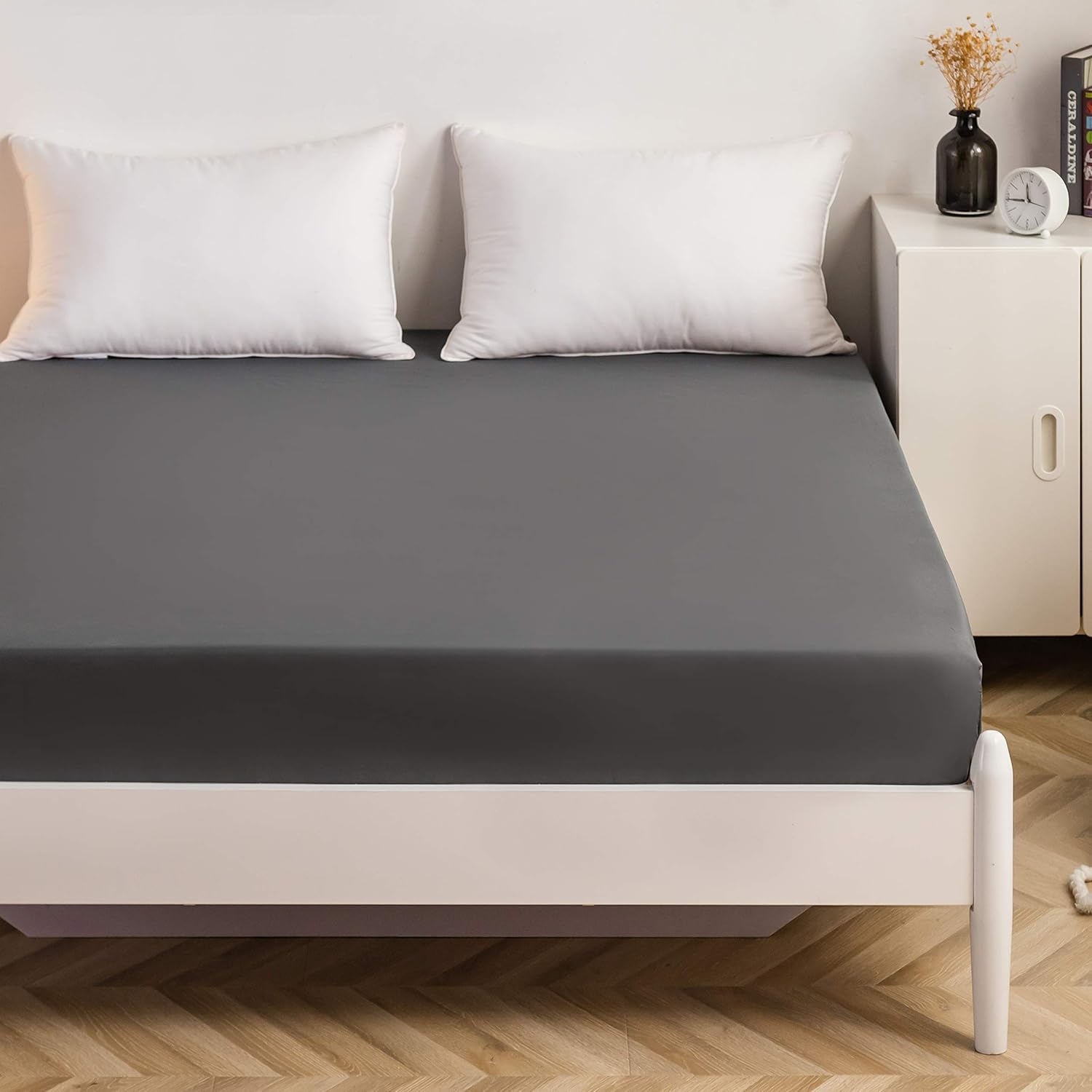 AYSW Fitted Sheet 180x200 cm with 30cm Pocket Grey in Microfiber 2