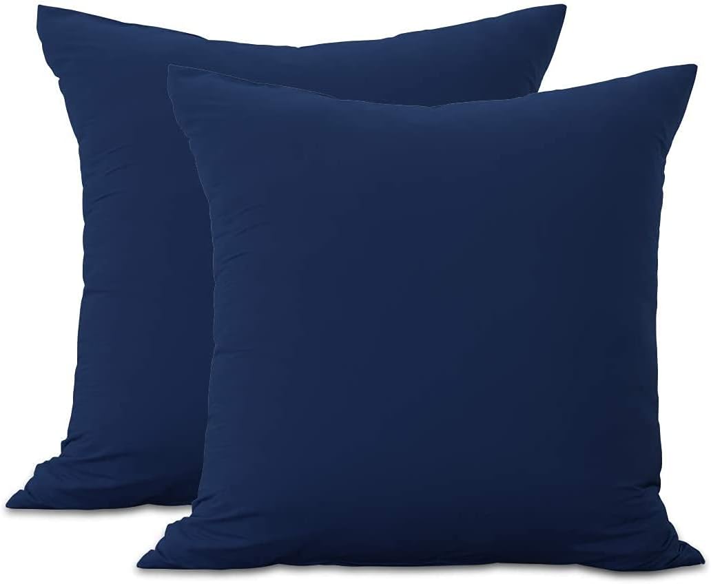 AYSW Set of 2- Dark Blue Pillowcases 65x65cm Pillowcase with a Zipper in Microfiber … 3