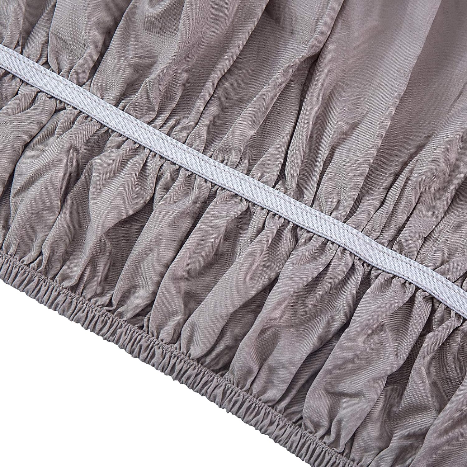 AYSW Wrap Around Betthussen 45 cm Fallhöhe mit Elastik, ohne Oberseite, Staubschutz, Queen-King Size Taupe 5