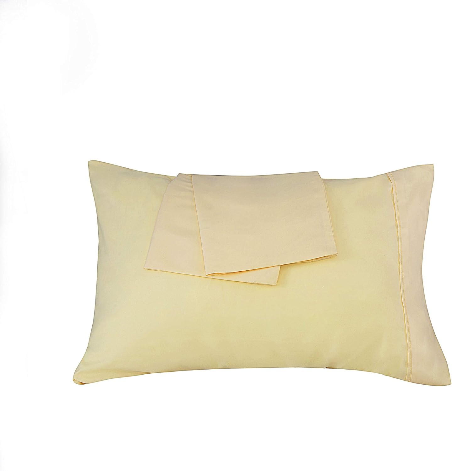 AYSW Pillowcases Set of 2 Bed Pillow Cover Brushed Microfiber Envelope Closure Queen Size 20"x30" Light Yellow Soft and Cozy Easy Care 3