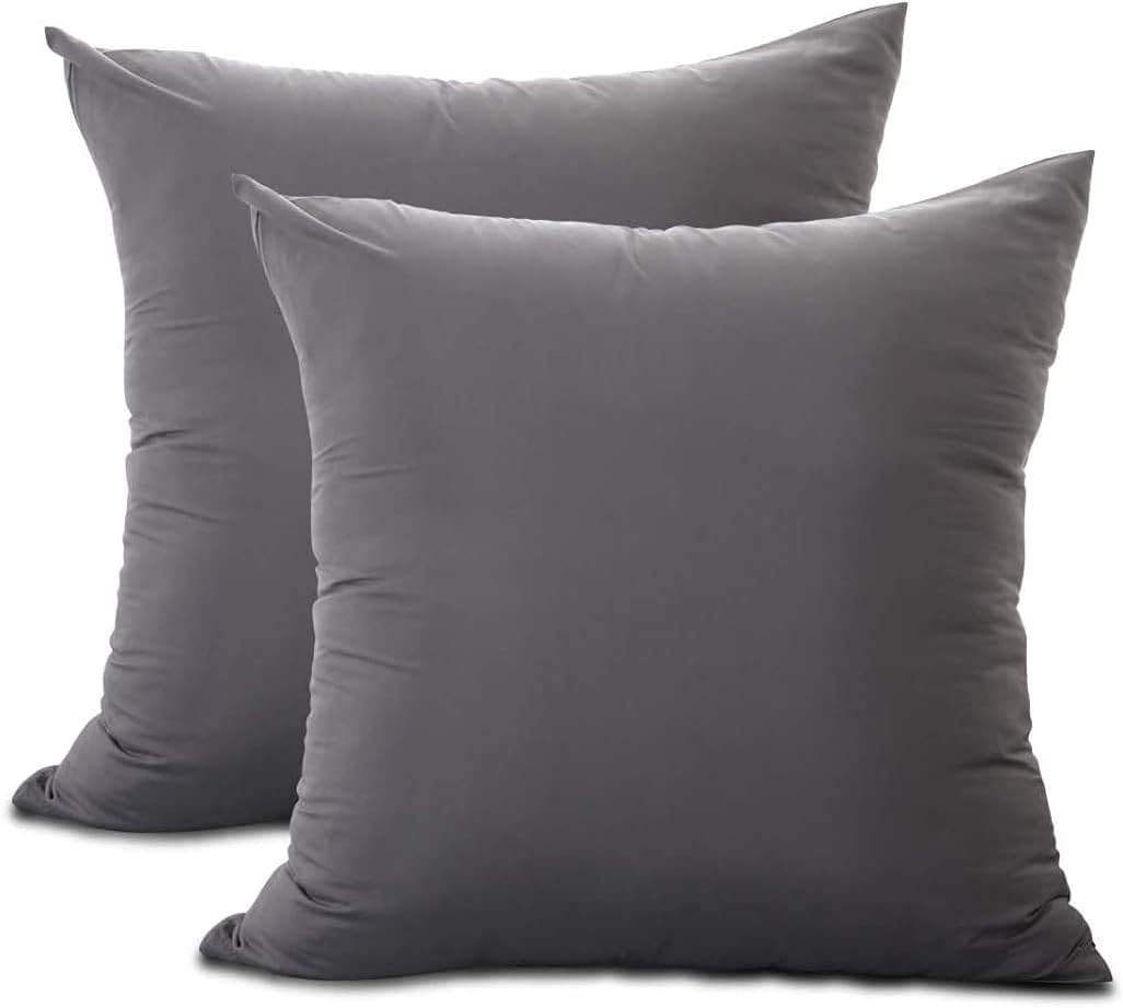 AYSW Set of 2- Pillowcases Grey 65x65cm Pillowcase with A Zipper in Microfiber … 3