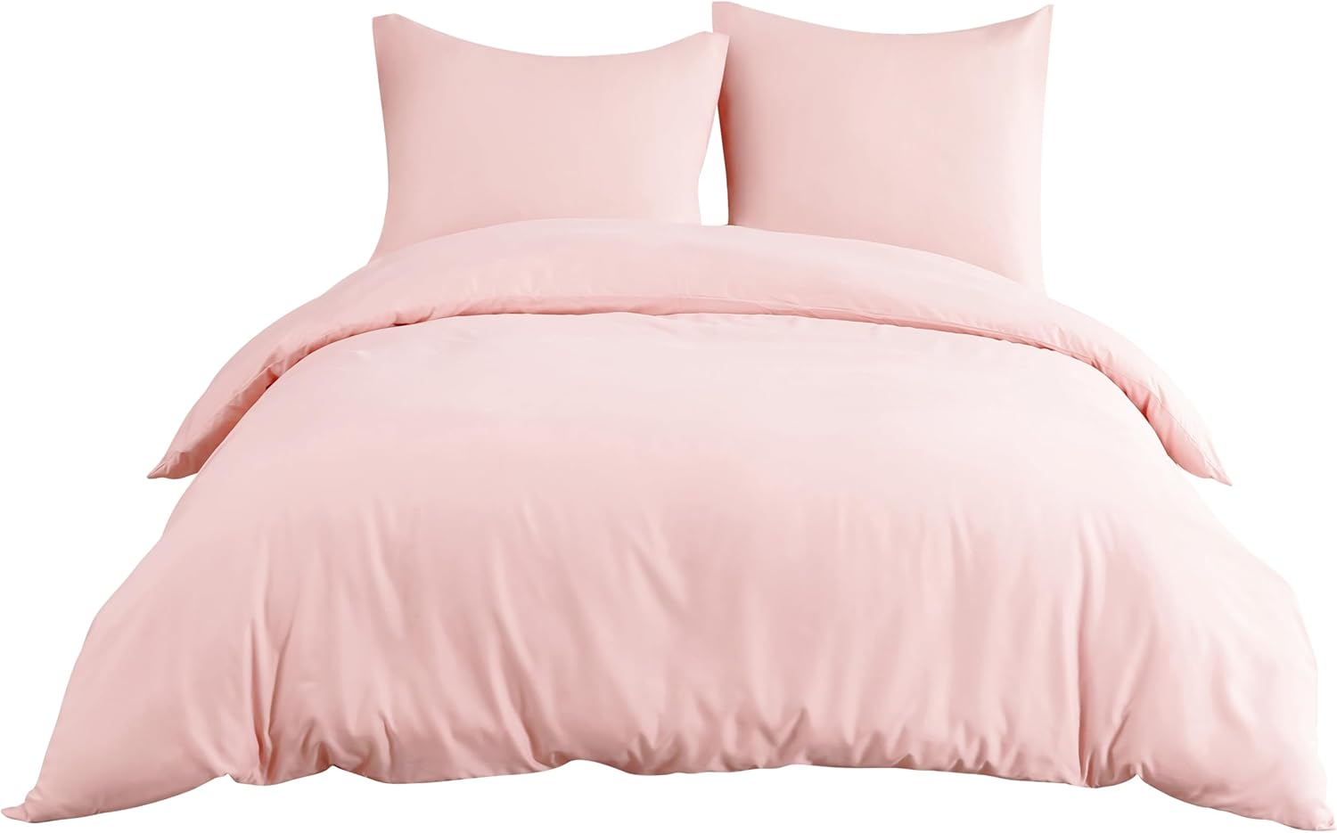16 Colors Duvet Cover Set 140x200 cm Double Zipper 2 Pieces Brushed Microfiber 100 Thread Count/cm² + 1 Pillowcase 65x65 cm Pink Adult Bedding Set 1 Person 9