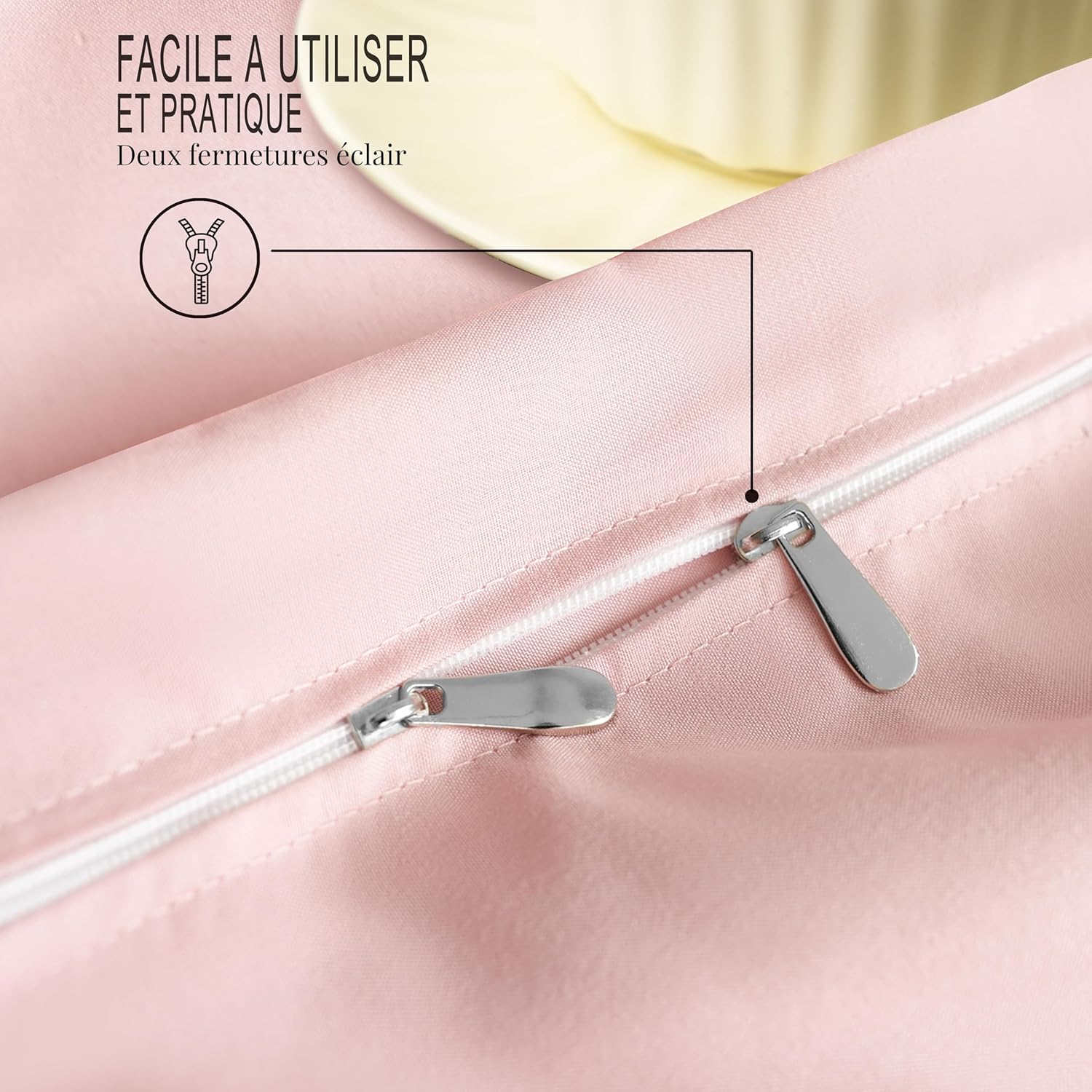 16 Colors Duvet Cover Set 140x200 cm Double Zipper 2 Pieces Brushed Microfiber 100 Thread Count/cm² + 1 Pillowcase 65x65 cm Pink Adult Bedding Set 1 Person 5
