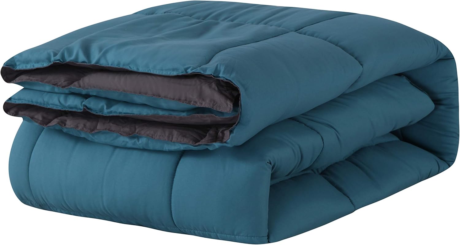 All-season duvet quilt 200x200 cm, anti-allergic for allergy sufferers 100% Microfaser Öko Tex Standard Light summer duvet 180GSM Double Face Sea Blue/Grey 3