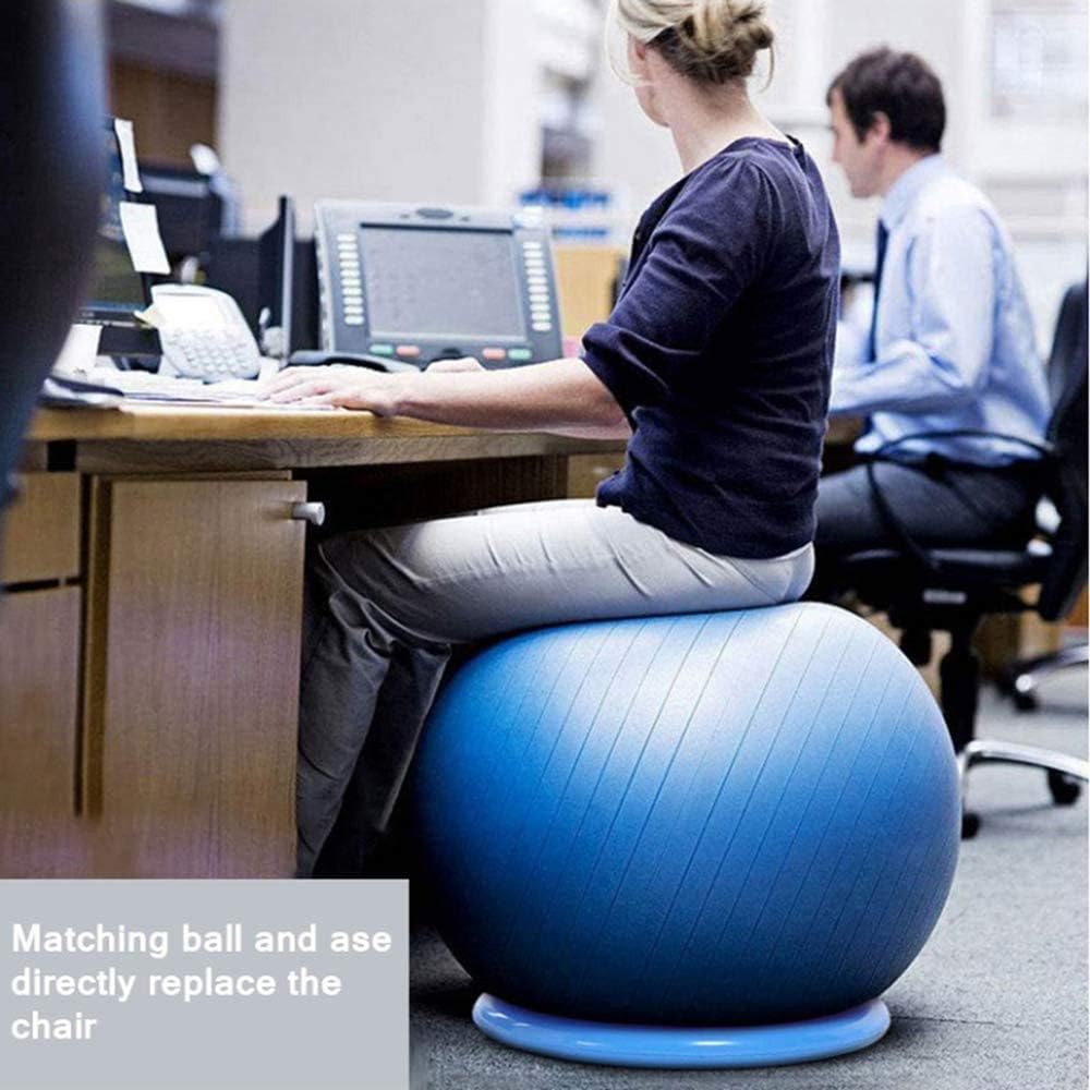 Palla da ginnastica per yoga e yoga, anti-burst con palla e fasce di resistenza, manico con pompa rapida per ufficio, casa, rosa, 65 cm 3