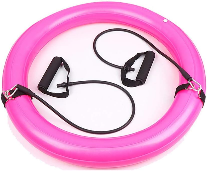 Palla da ginnastica per yoga e yoga, anti-burst con palla e fasce di resistenza, manico con pompa rapida per ufficio, casa, rosa, 65 cm 6