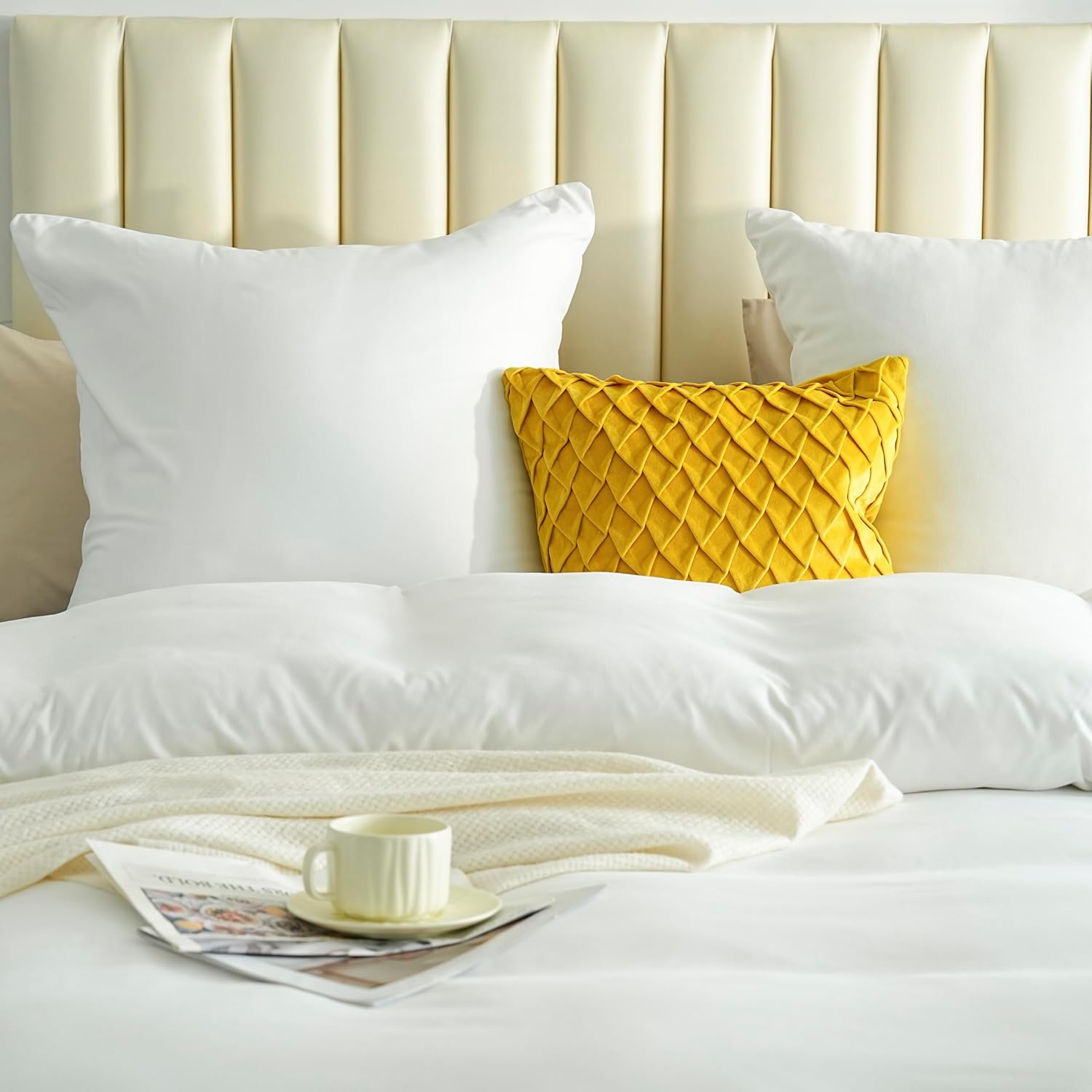 Bed linen brushed Microfiber 1 duvet cover 155x220cm + 1 pillowcase 80x80cm with zipper White 2