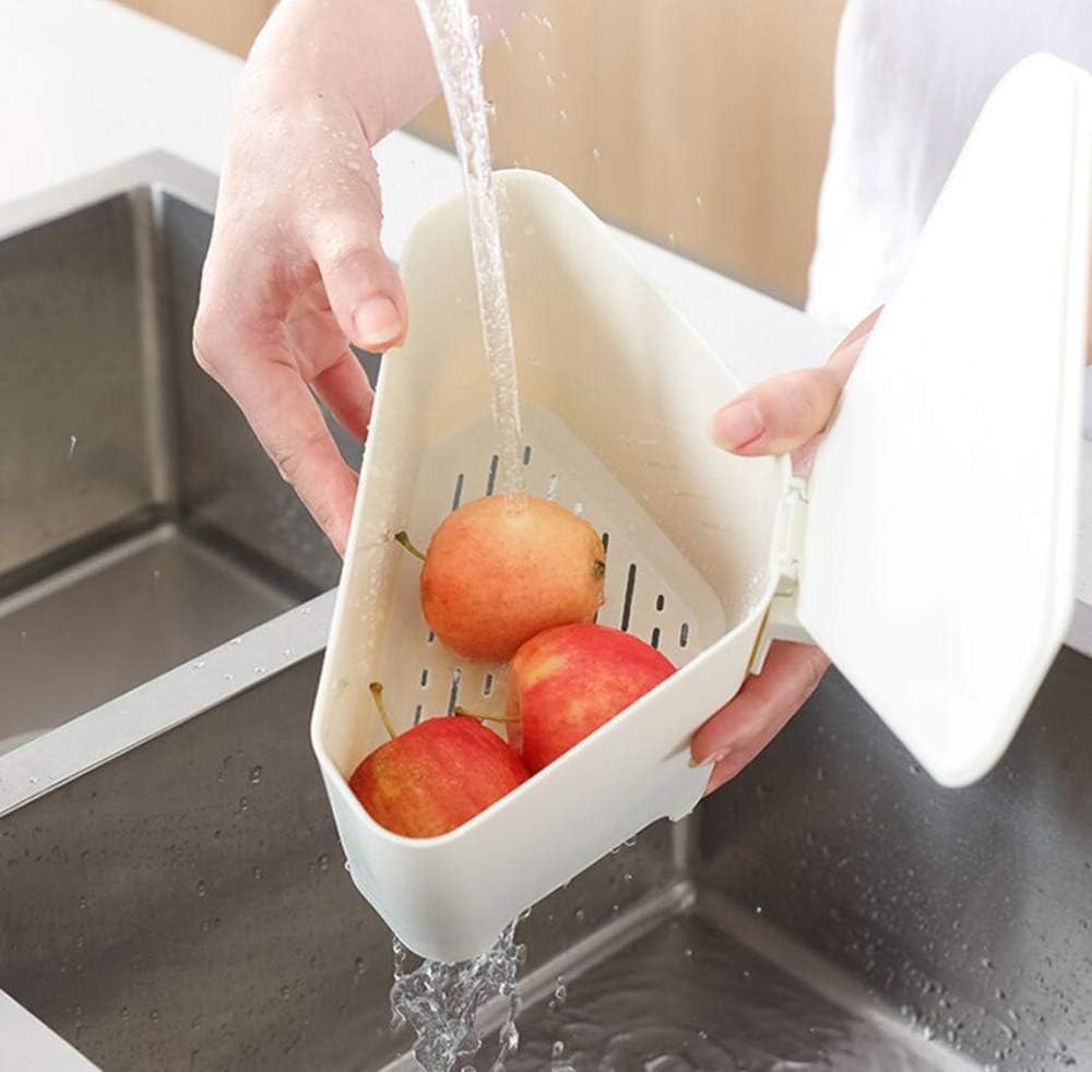 Panier de rangement triangulaire pour lavabo - Avec couvercle - Pour la cuisine - Jaune 3