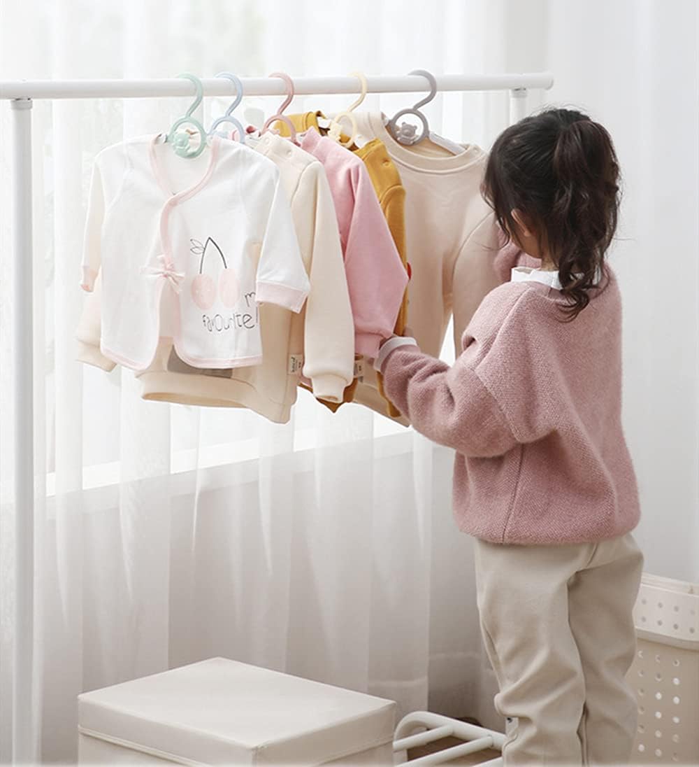 20 perchas infantiles, crecientes, ahorran espacio, antideslizantes, para bebés, color gris 5
