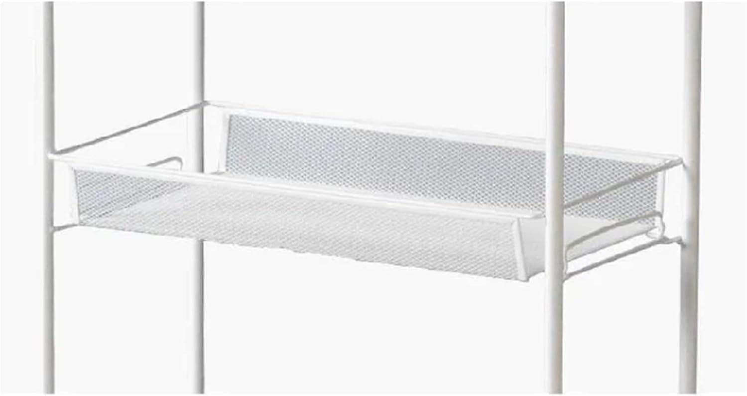 Side trolley with wheels, shelves with 3 metal mesh trays for kitchen, bathroom, living room, white, 48 x 26 x 77 cm 7