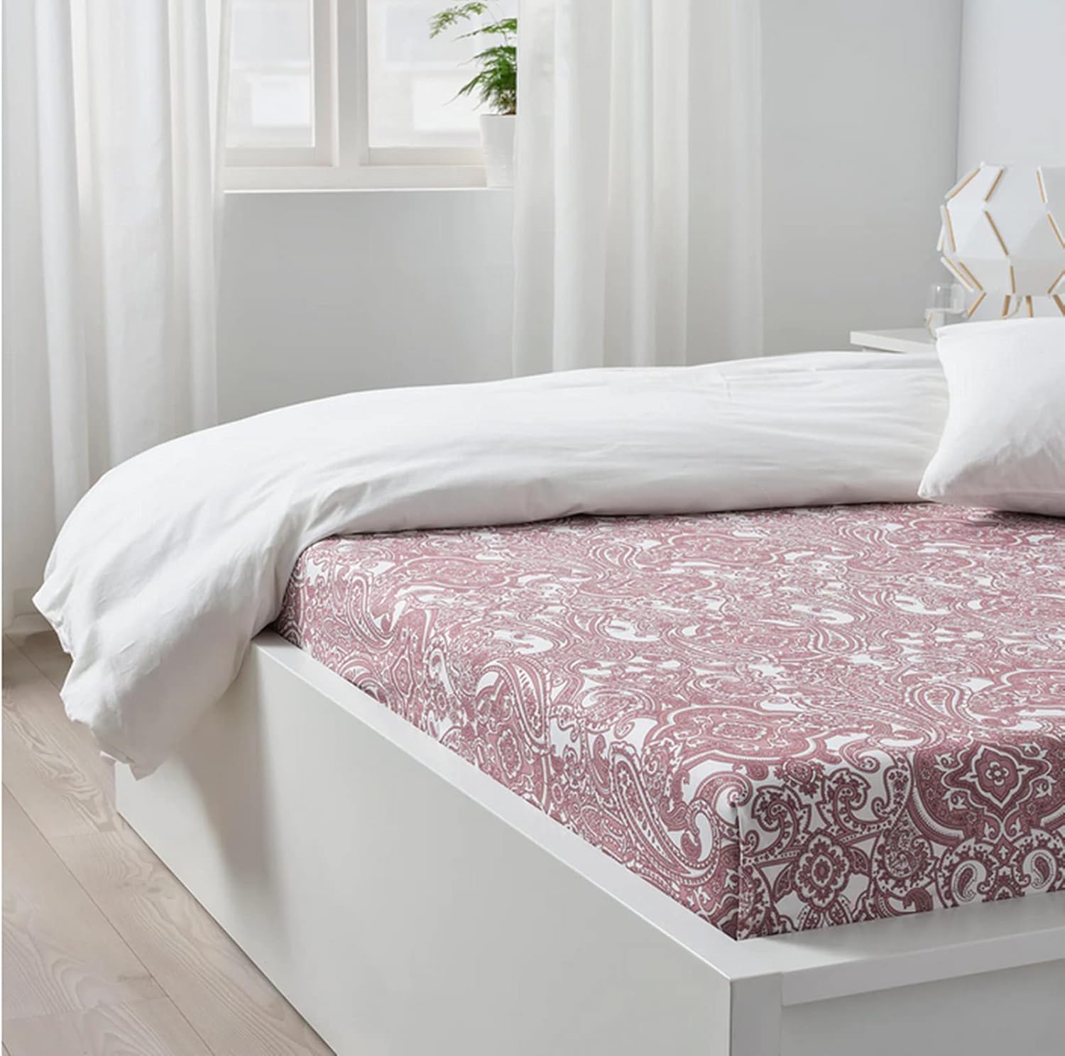 Sábana Encimera de Algodón Suave, Hipoalergénico,Rosa,230 x 260 cm 4