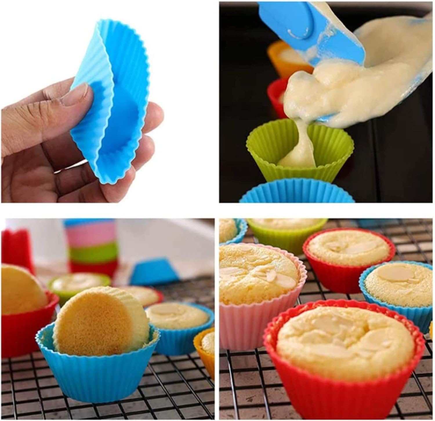 24er-Pack wiederverwendbare Silikon-Muffinformen - Hitzebeständig - Gelb 5