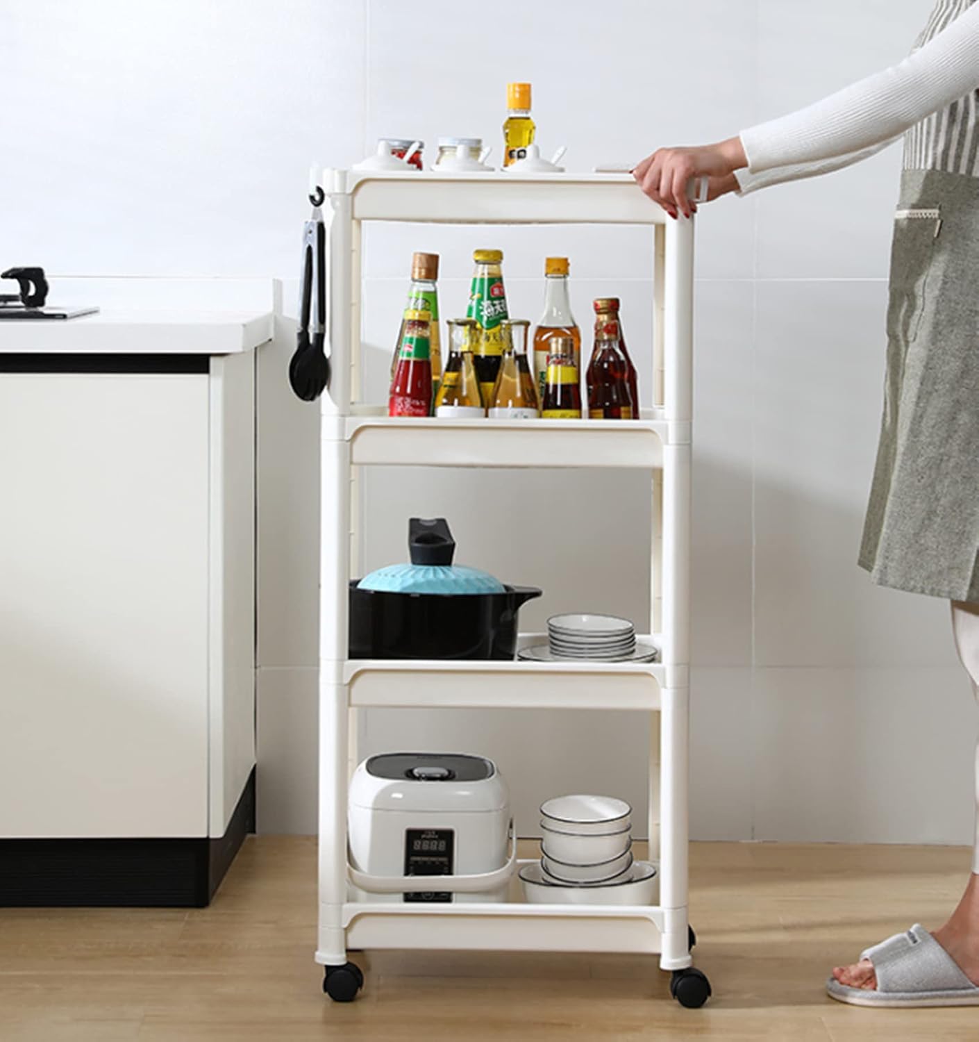 Estantería de Almacenamiento Carro Organizador para Cocina, Baño y Sala de Estar (3 levels) 5