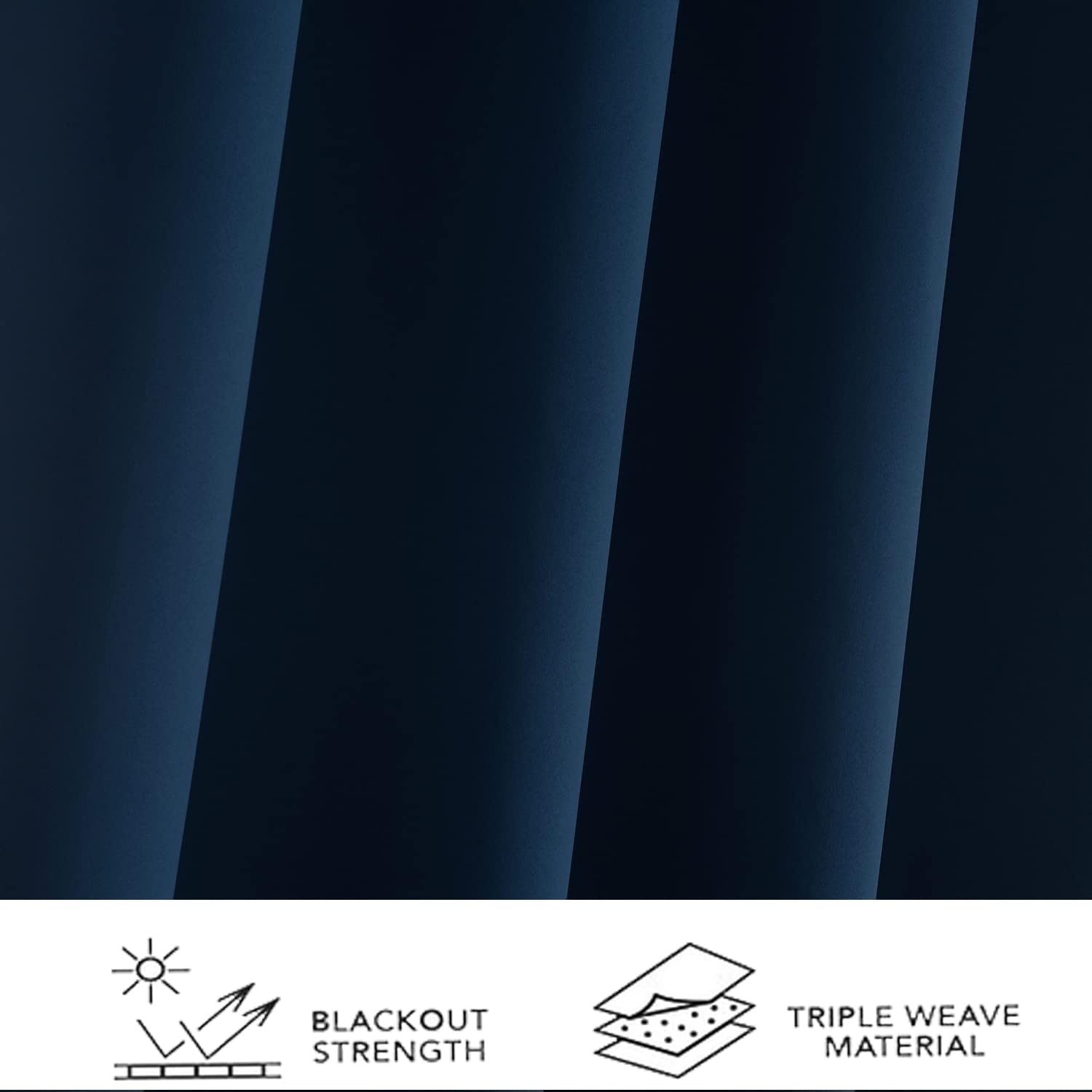 AYSW Eyelet Blackout Curtains for Bedroom Window Thermal Insulated Panels 6" Width x 54" Drop 2 Panels Navy 7