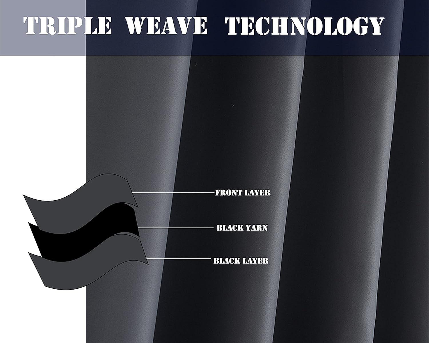 AYSW Eyelet Blackout Curtains for Bedroom Window Thermal Insulated Panels 46" Width x 72" Drop 2 Panels Grey 4