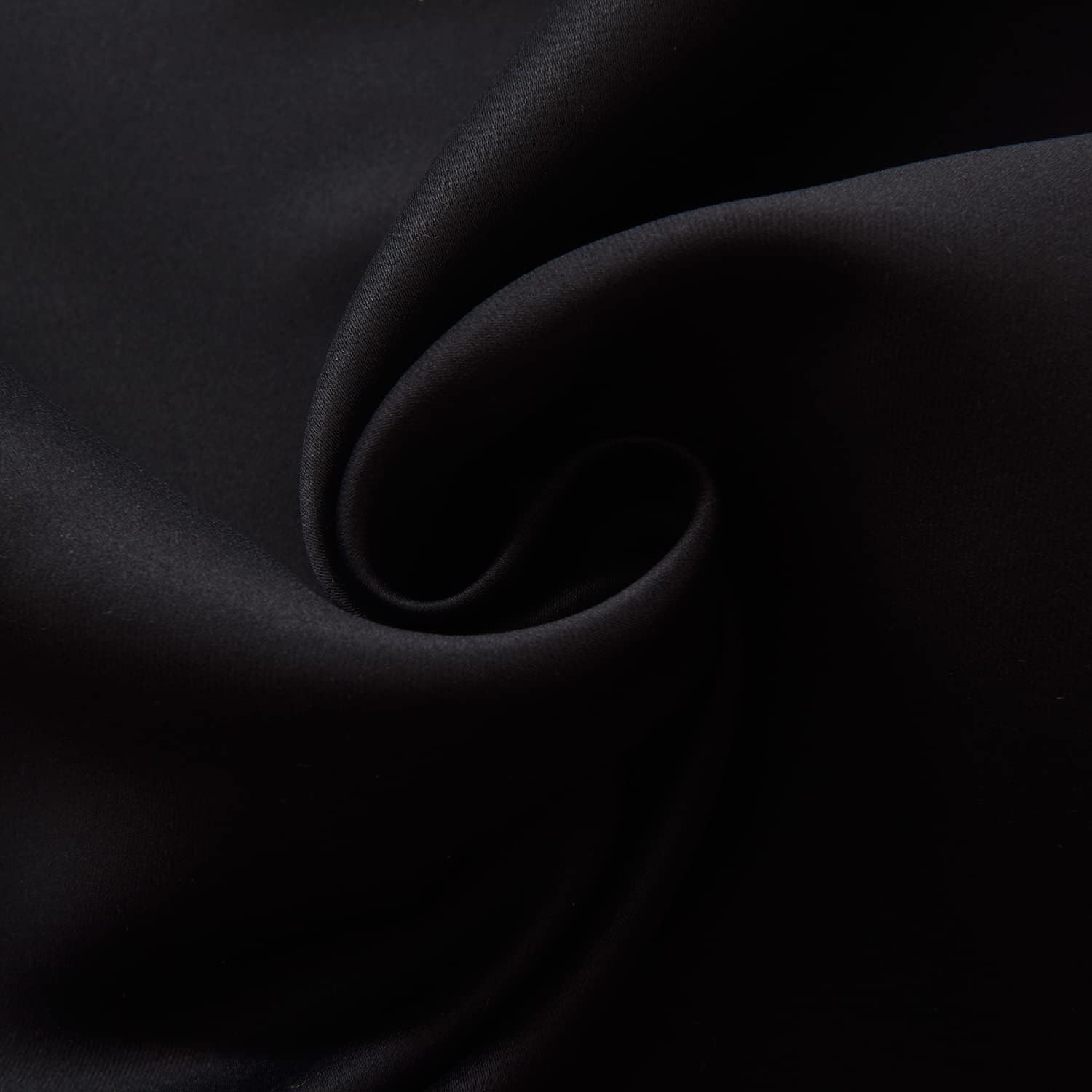 AYSW Eyelet Blackout Curtains for Bedroom Window Thermal Insulated Panels with Two Matching Tie Back 46" Width x 54" Drop 2 Panels Black 5