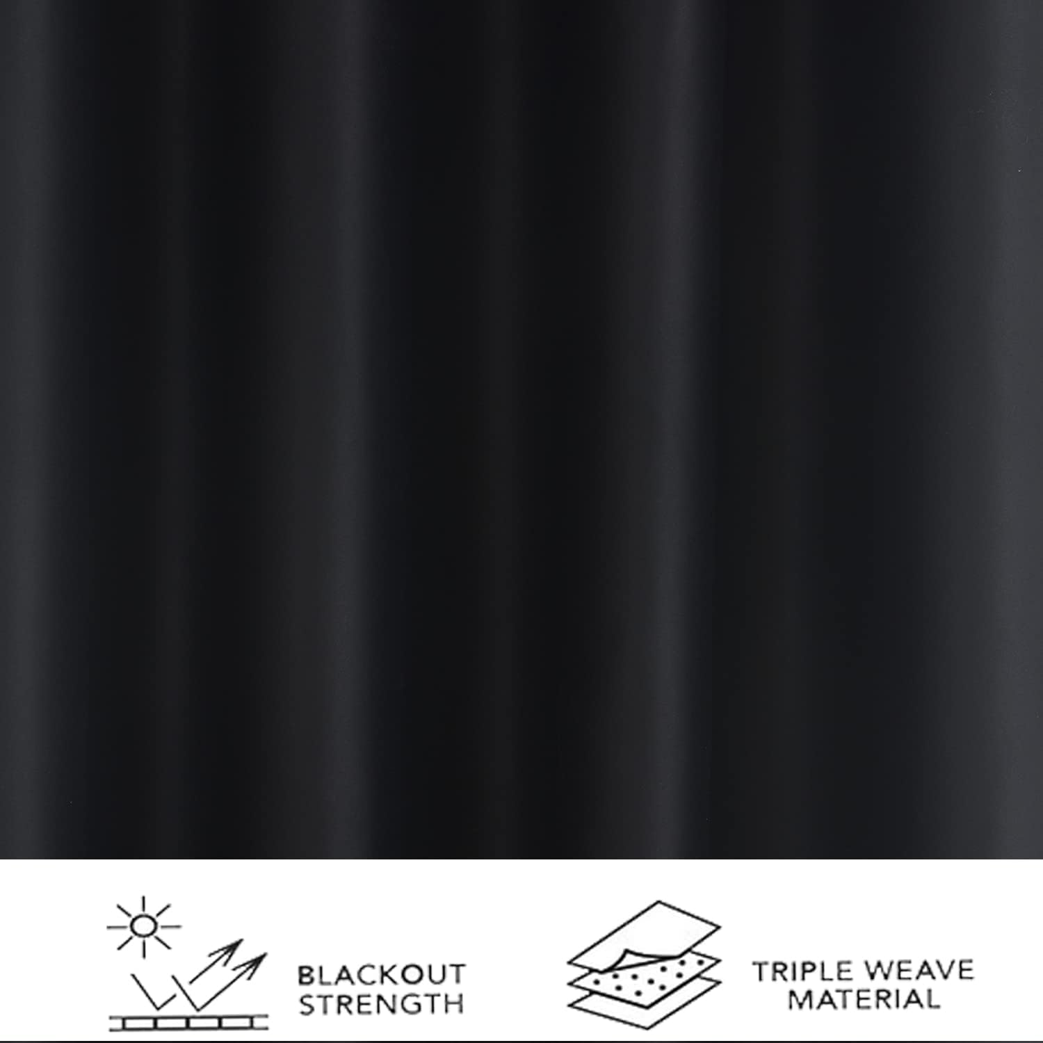 AYSW Eyelet Blackout Curtains for Bedroom Window Thermal Insulated Panels with Two Matching Tie Back 46" Width x 54" Drop 2 Panels Black 6