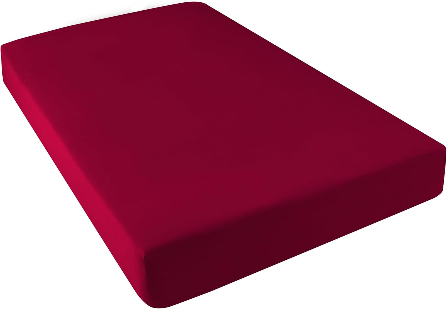AYSW Fitted Sheet Only Queen Size Deep Pocket 16 Inches Bed Bottom Sheet 1 Piece Premium Soft and Cozy 1800 Brushed Microfiber Wrinkle Fade Resistant Wine Red Easy Care Breathable Stable Holiday 6