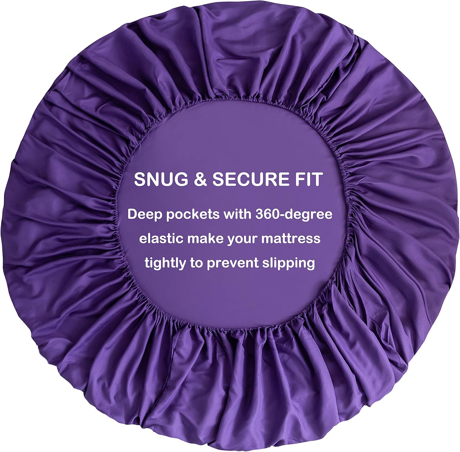 AYSW Fitted Sheet Only Full Size Deep Pocket 16 Inches Premium Soft and Cozy Bed Bottom Sheet 1800 Brushed Microfiber Wrinkle Fade Resistant Easy Care Stable Purple Holiday Décor 4