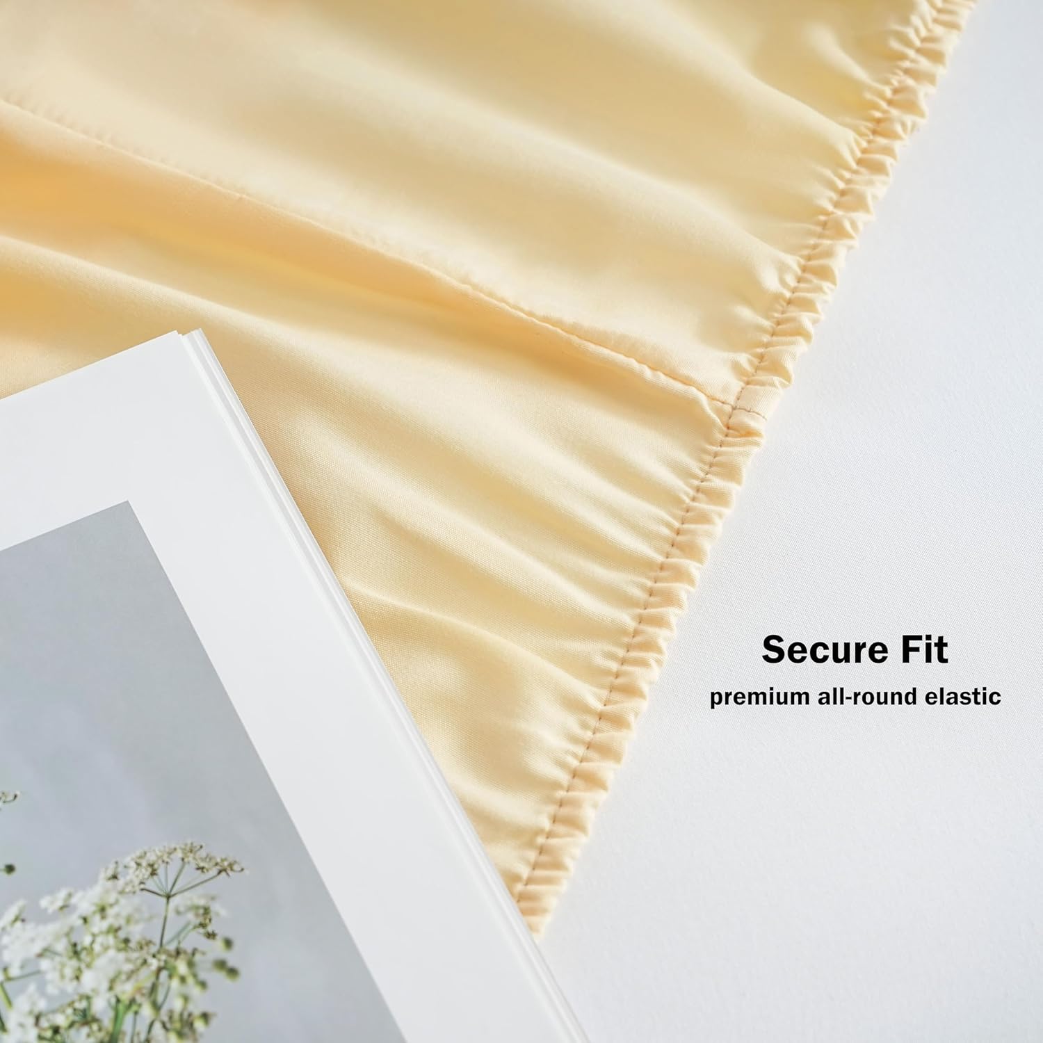 AYSW Fitted Sheet Only Full Size Deep Pocket 16 Inches Bed Bottom Sheet 1 Piece Premium Soft and Cozy 1800 Brushed Microfiber Wrinkle Fade Resistant Easy Care Stable Yellow Holiday Décor 6