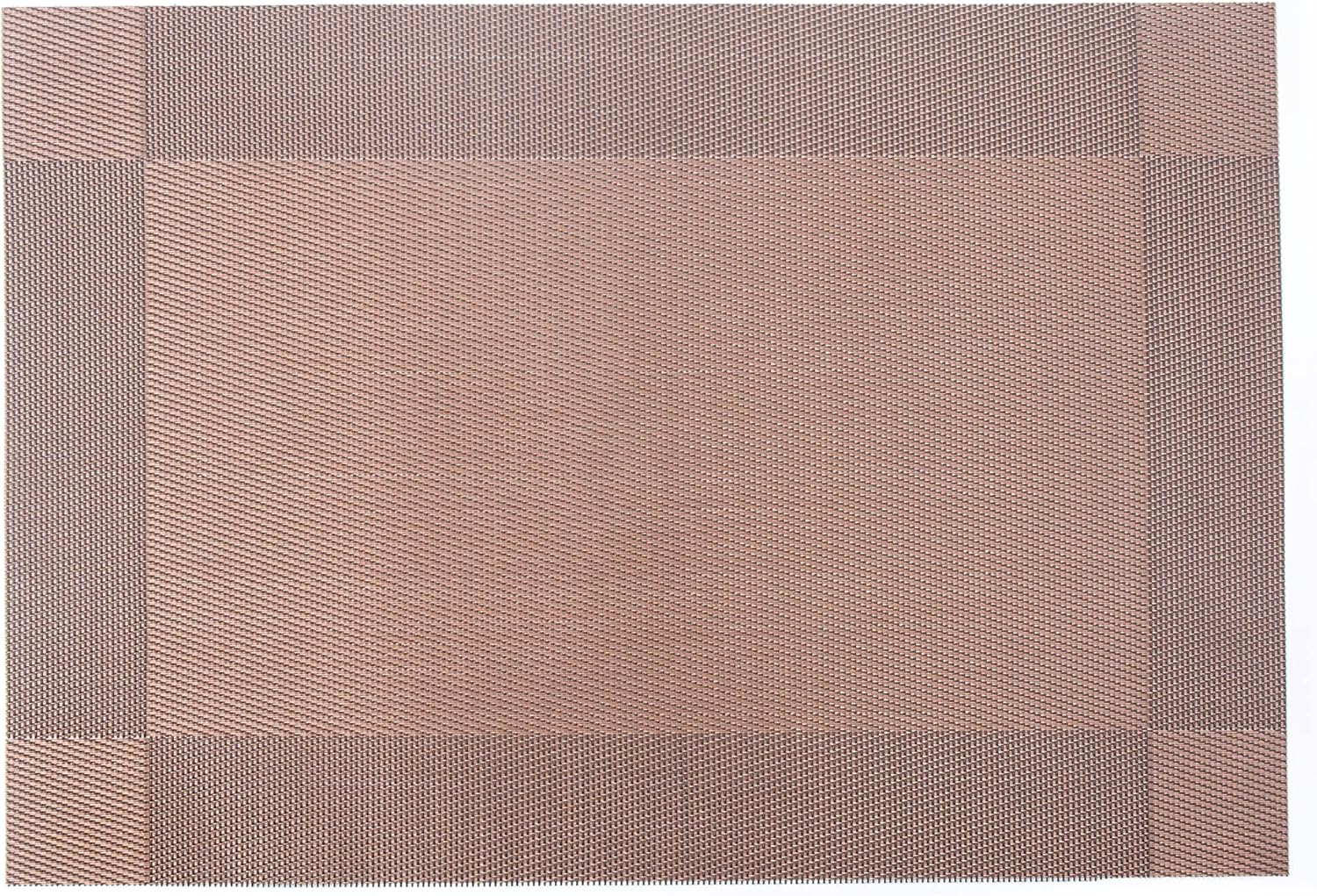 AYSW Sets de Table Lot de 6 PVC Antidérapant Lavable Résiste Vinyle Set de Table 45 x 30cm Tissées pour Napperons de Cuisine Café d'or 6