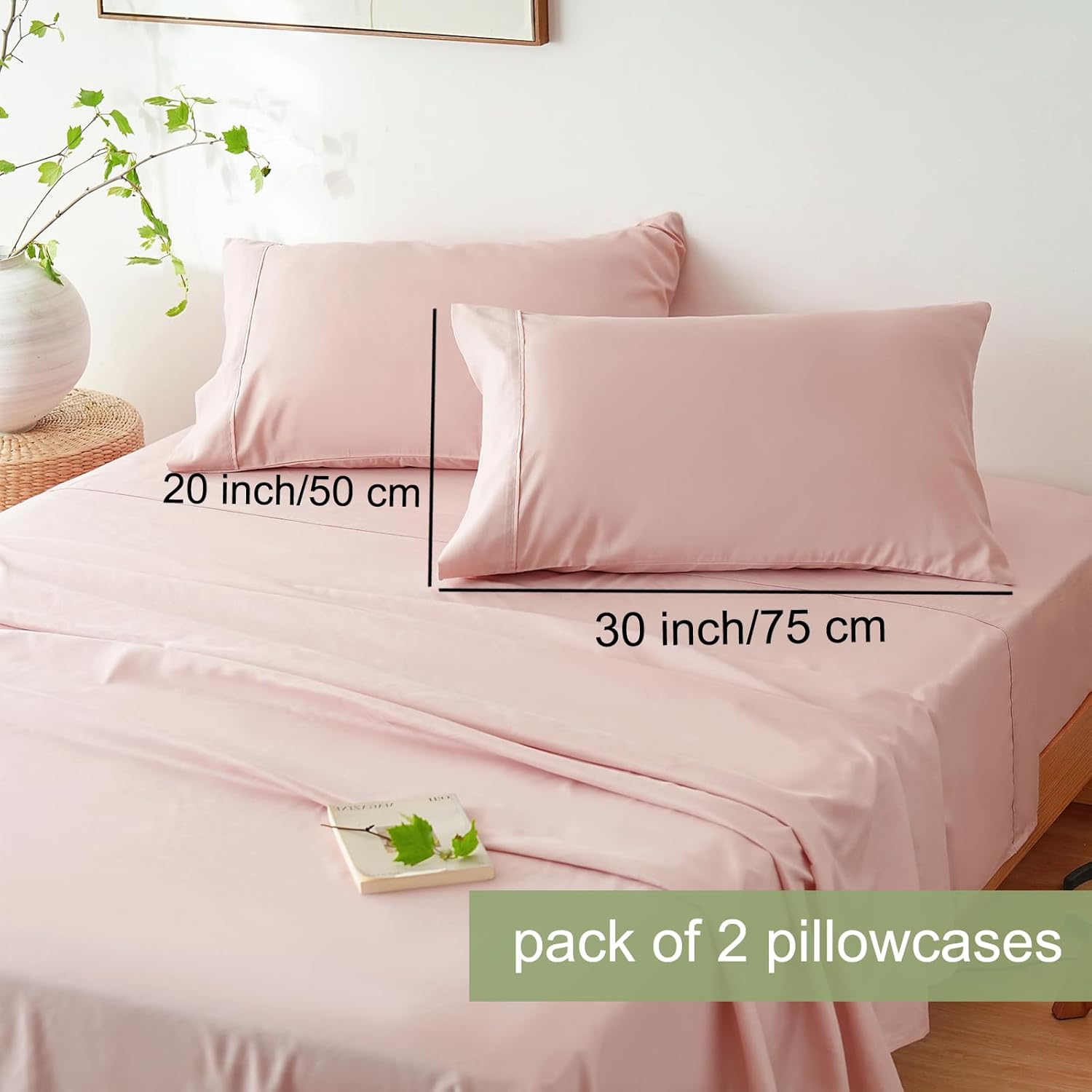 AYSW ‌Luxury Full Size Bed Sheet Set 4 Pieces - Double Brushed Microfiber, Fade Resistant - Soft Breathable All Season Cooling - Pink 6