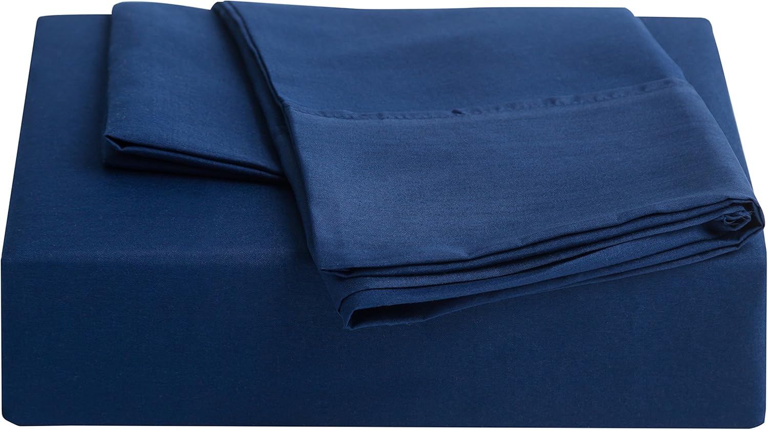 AYSW Parure de Lit Simple - Microfibre Brossée - Draps et 1 Taie d'Oreiller Bleu Marine 4