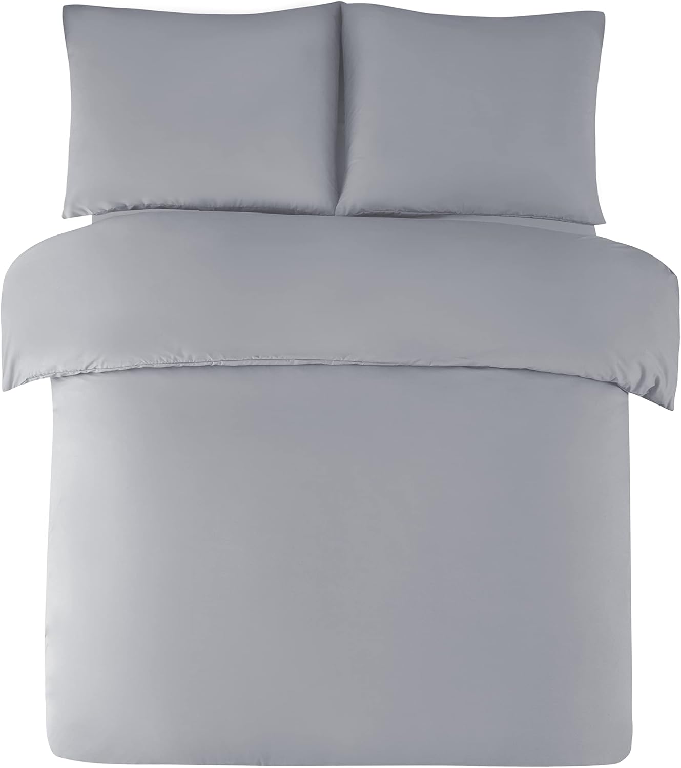Bed linen brushed Microfiber 1 duvet cover 135 X 200cm + 1 pillowcase 80x80cm with zipper Light Grey 4