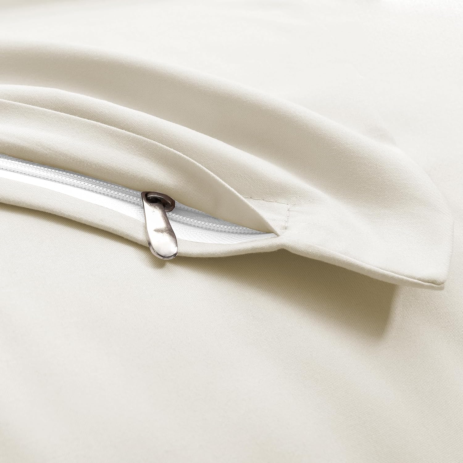 AYSW Set of 4- Pillowcases 50x70cm Beige Pillowcase with a Zipper in Microfiber 2