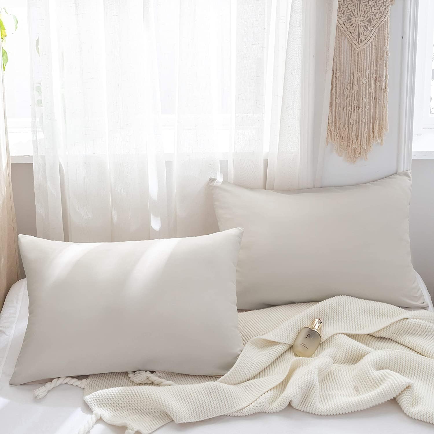 AYSW Set of 4 - Pillowcases 65x65cm White Pillowcase with a Zipper in Microfiber 7