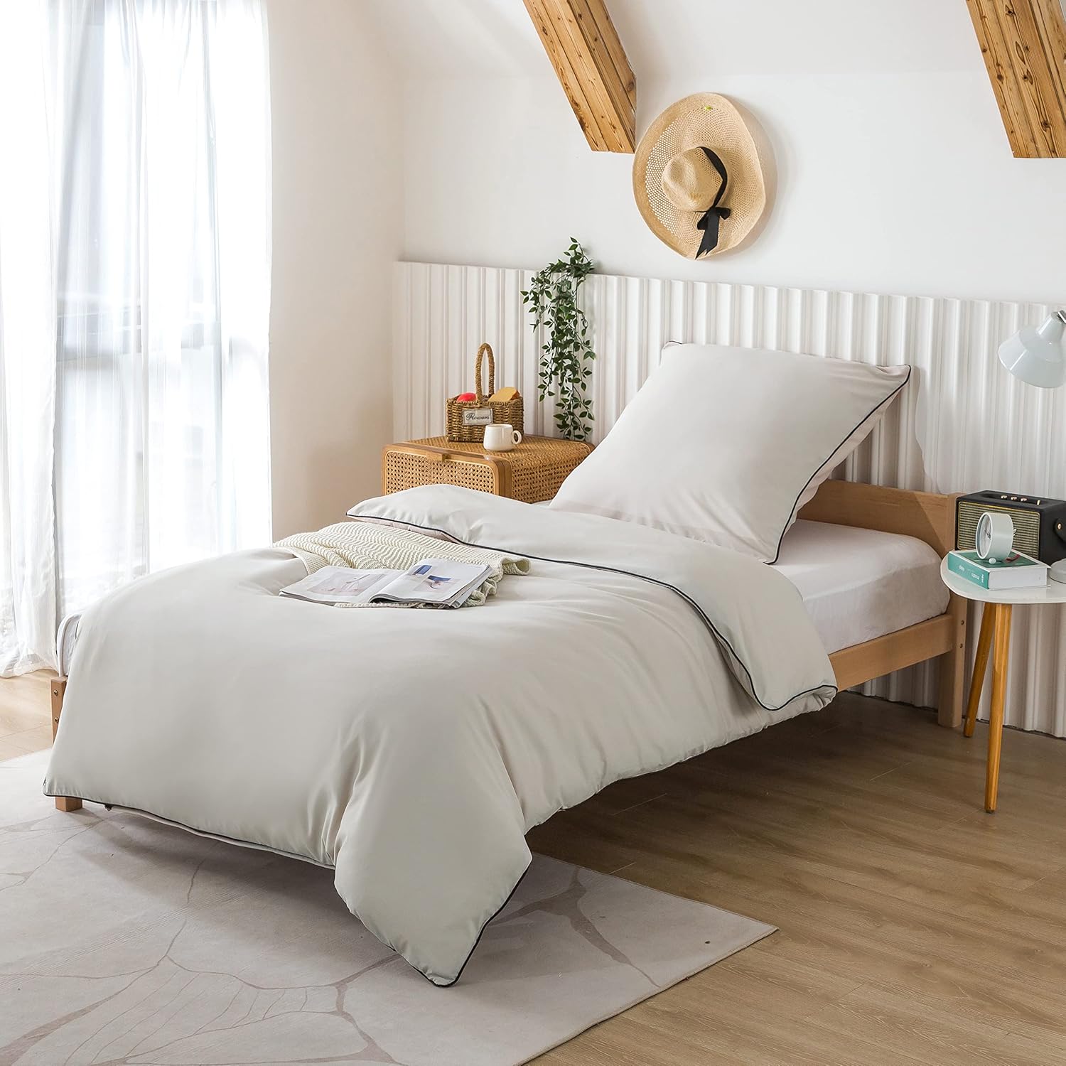 2-piece microfiber bedding 135x200cm Beige 2