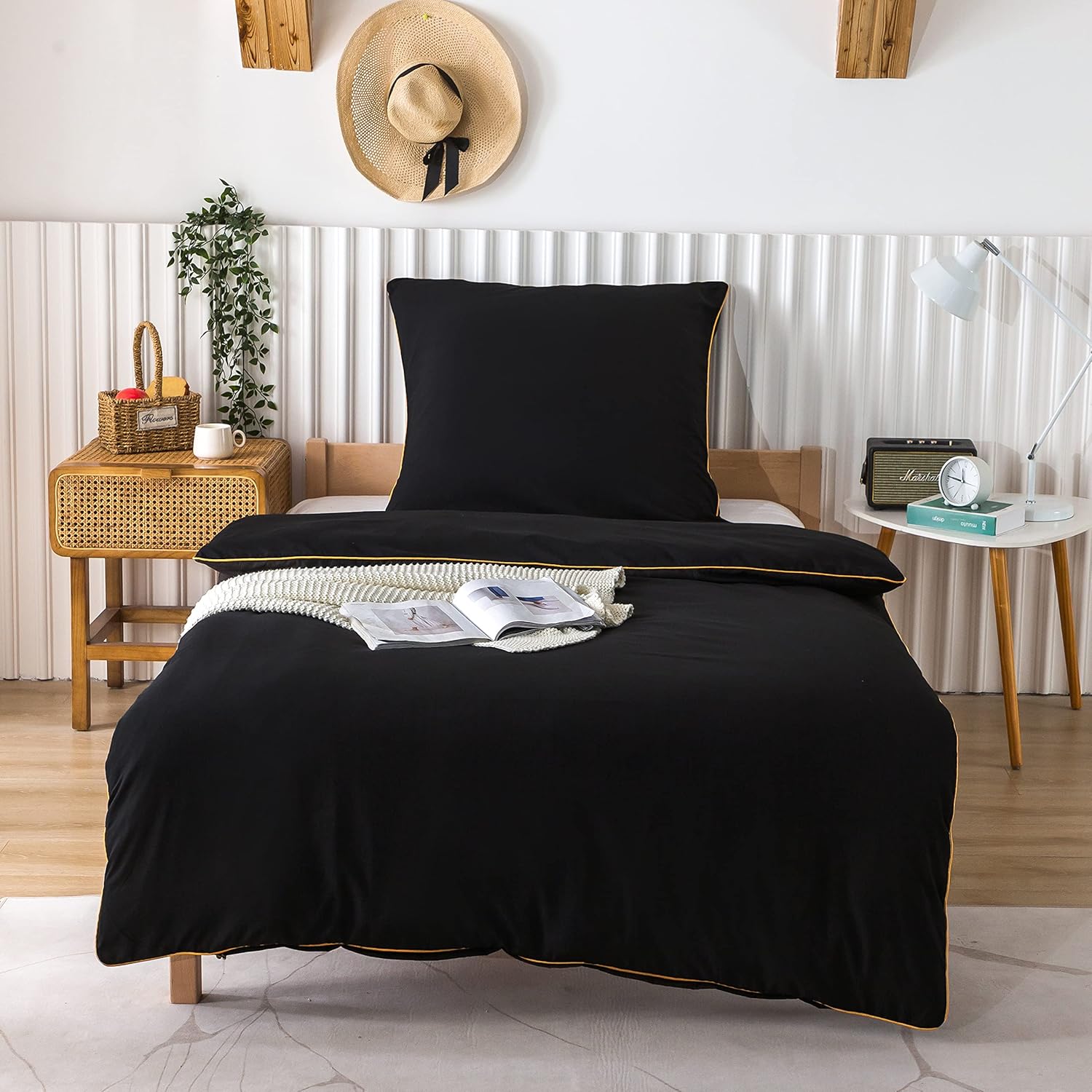2-piece microfiber bedding 135x200cm Black 5