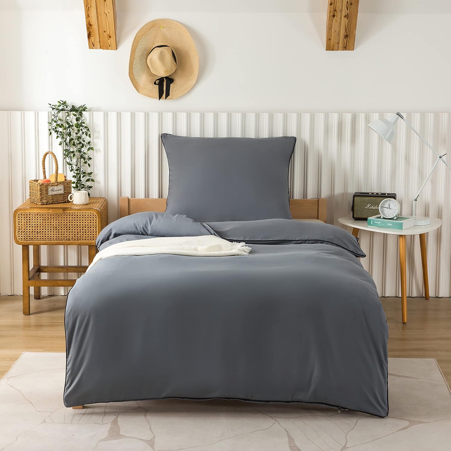 2-piece microfiber bedding 135x200cm Grey 6