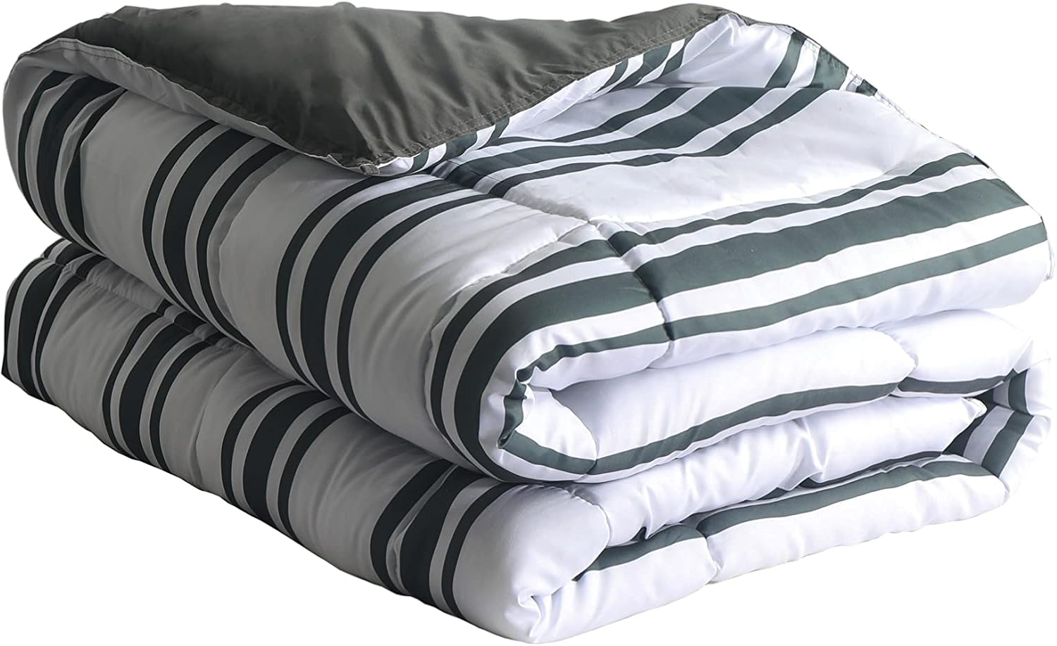 AYSW Bettdecke Zweifarbig Warm im Winter 220x240cm Hypoallergen Streifen Schwarz und Weiß Bettdecke Reversibel 2 Personen Bettdecke 5