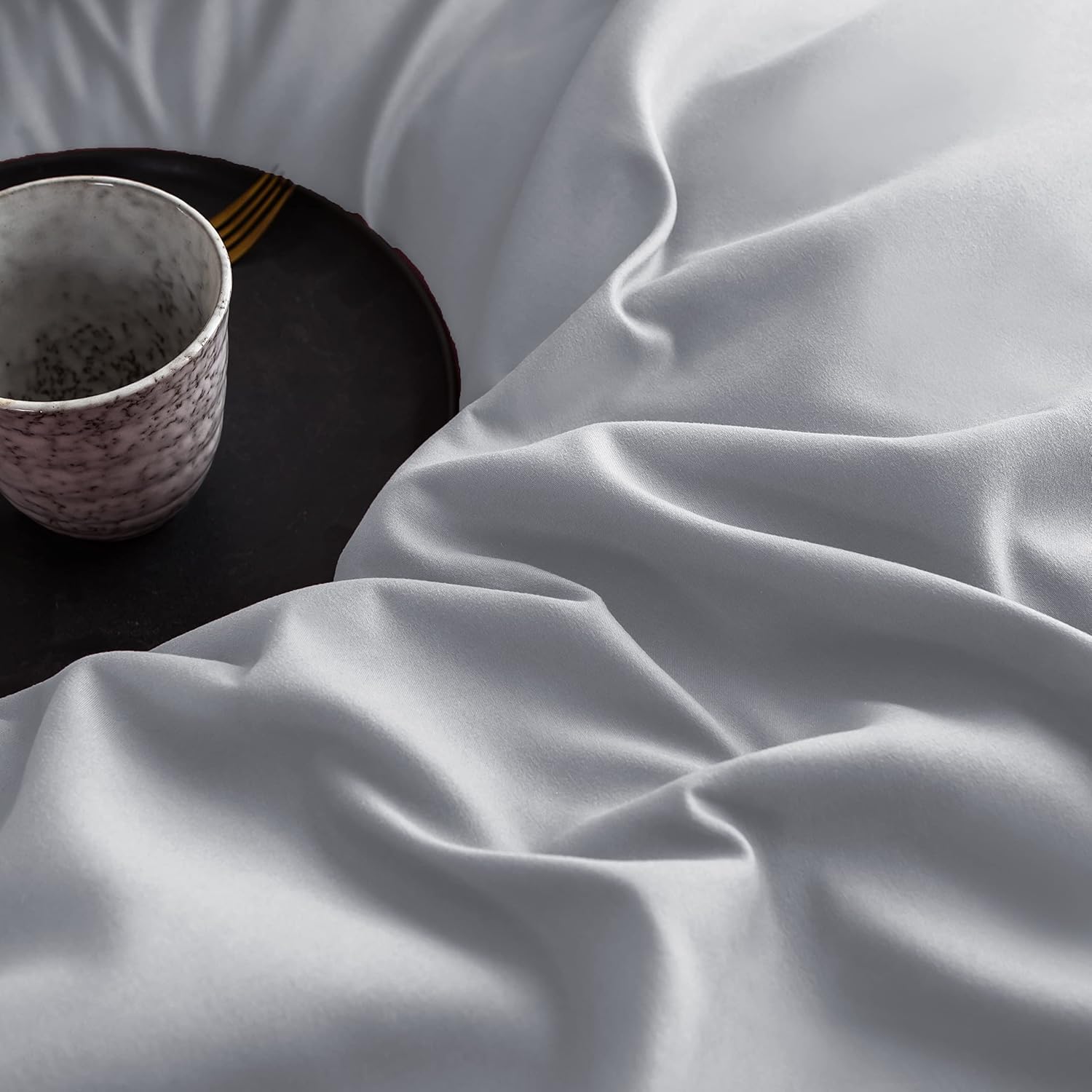 Bed linen 135x200 cm Super Soft 100% brushed microfiber with a quality of 130 g/m², 1 pillowcase 80x80 cm Light Grey 3