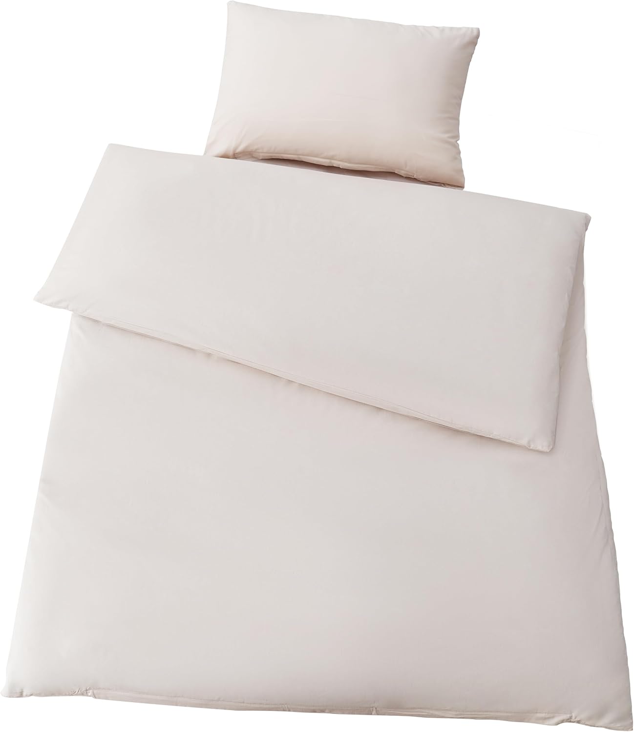 Bed linen brushed Microfiber 2 duvet covers 135 X 200cm + 2 pillowcases 80x80cm+2 pillowcases 40x80cm with zipper Beige 8